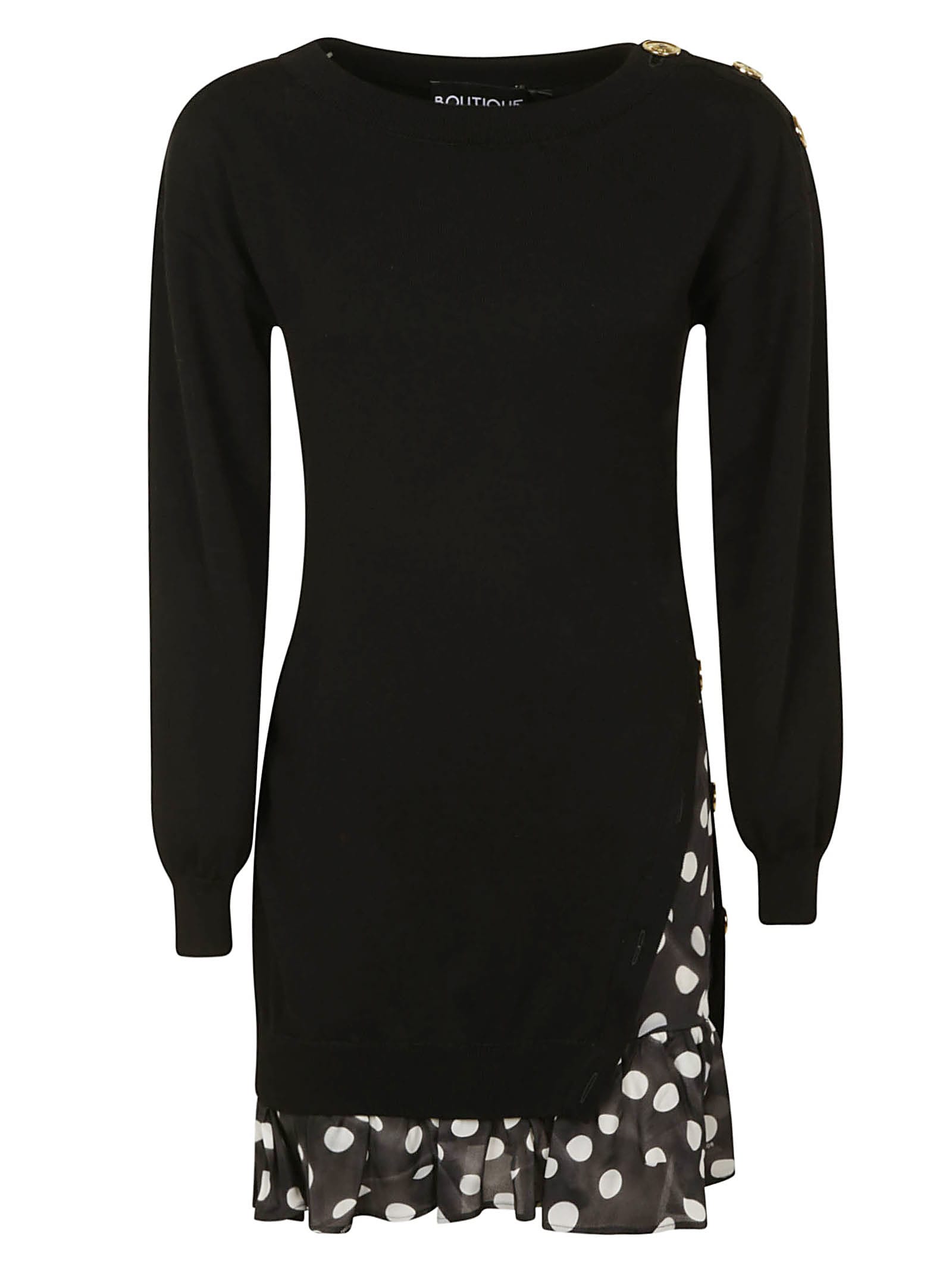 Photo of  Moschino Asymmetric Polka Dot Dress- shop Moschino Dresses online sales
