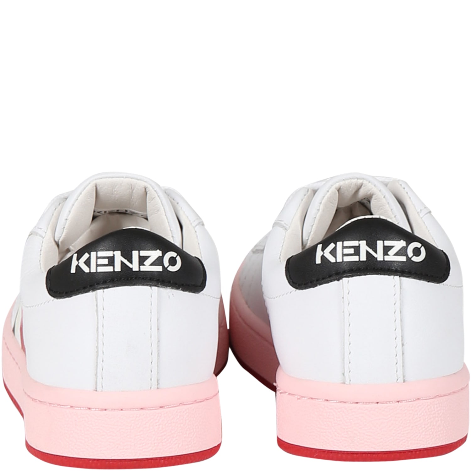 Shop Kenzo White Sneakers For Girl With Logo
