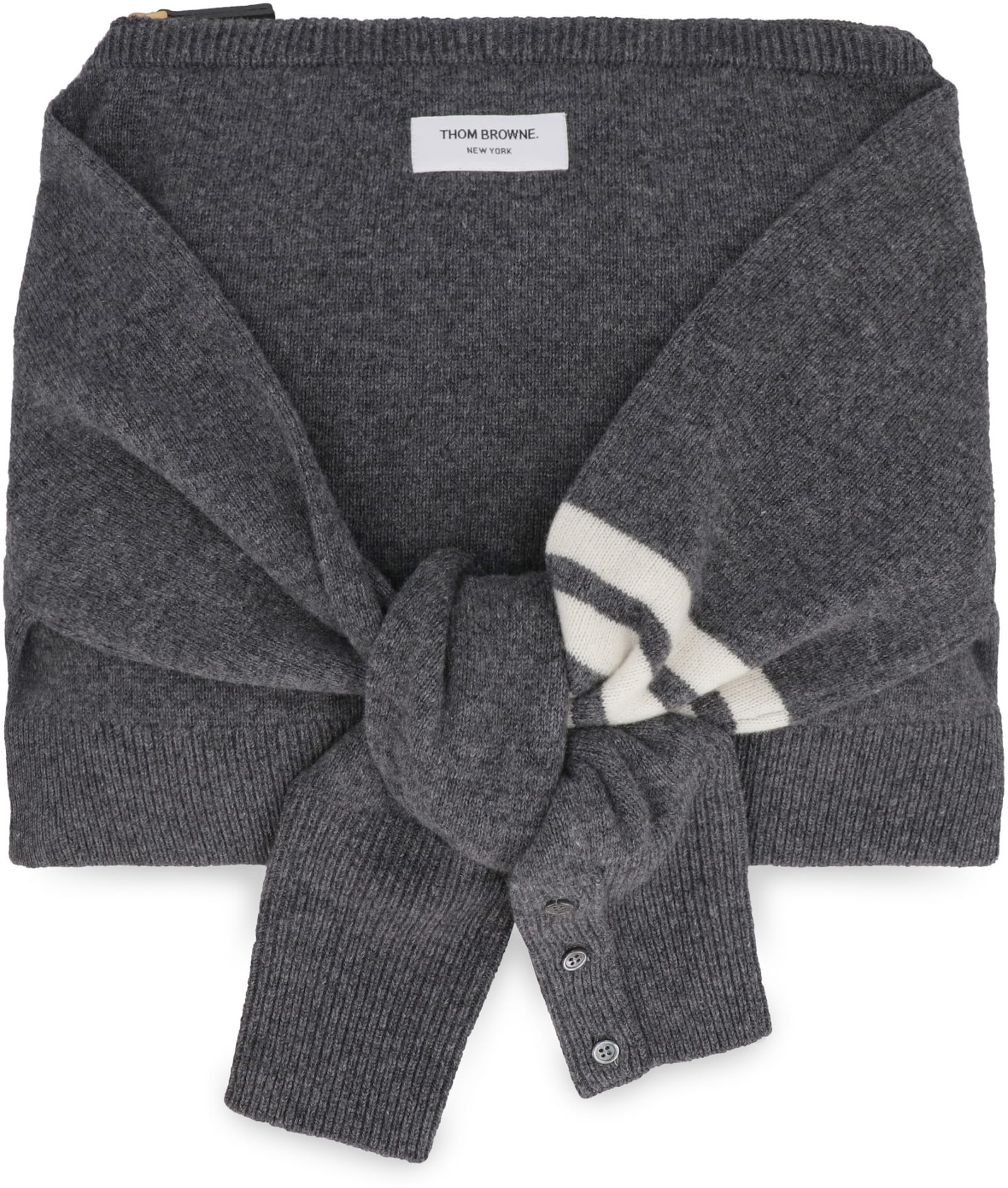 Thom Browne Knit Bag In Grey