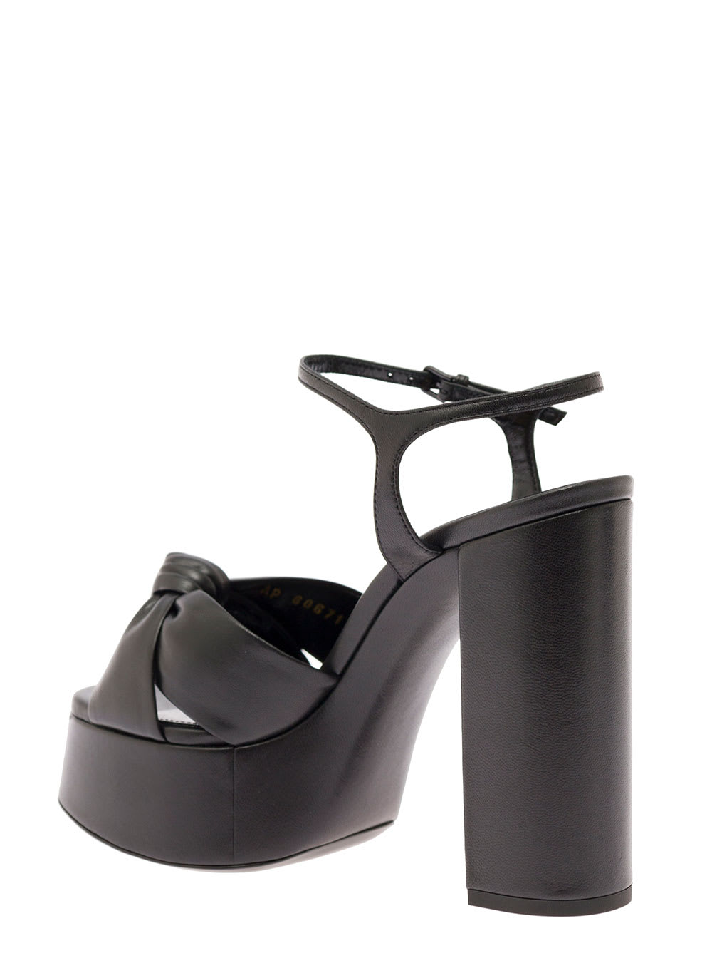 Shop Saint Laurent Bianca Leather Sandals In Black