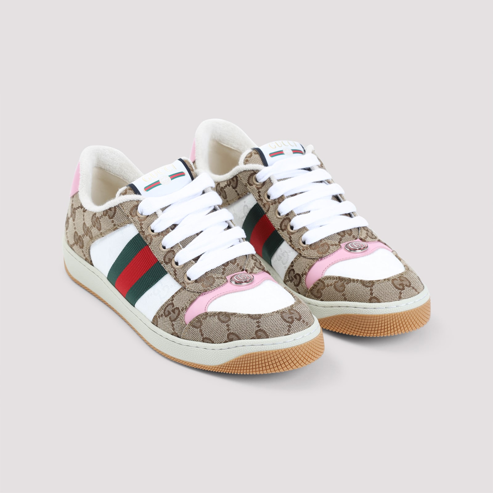 Gucci Screener Platform Sneakers In White
