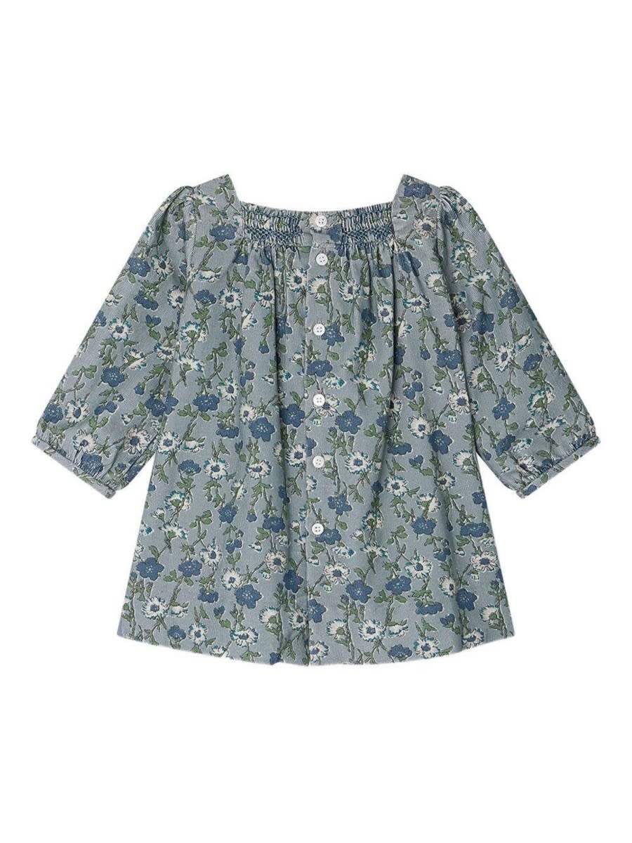 Bonpoint Cotton Floral Smocked Dress In Multi