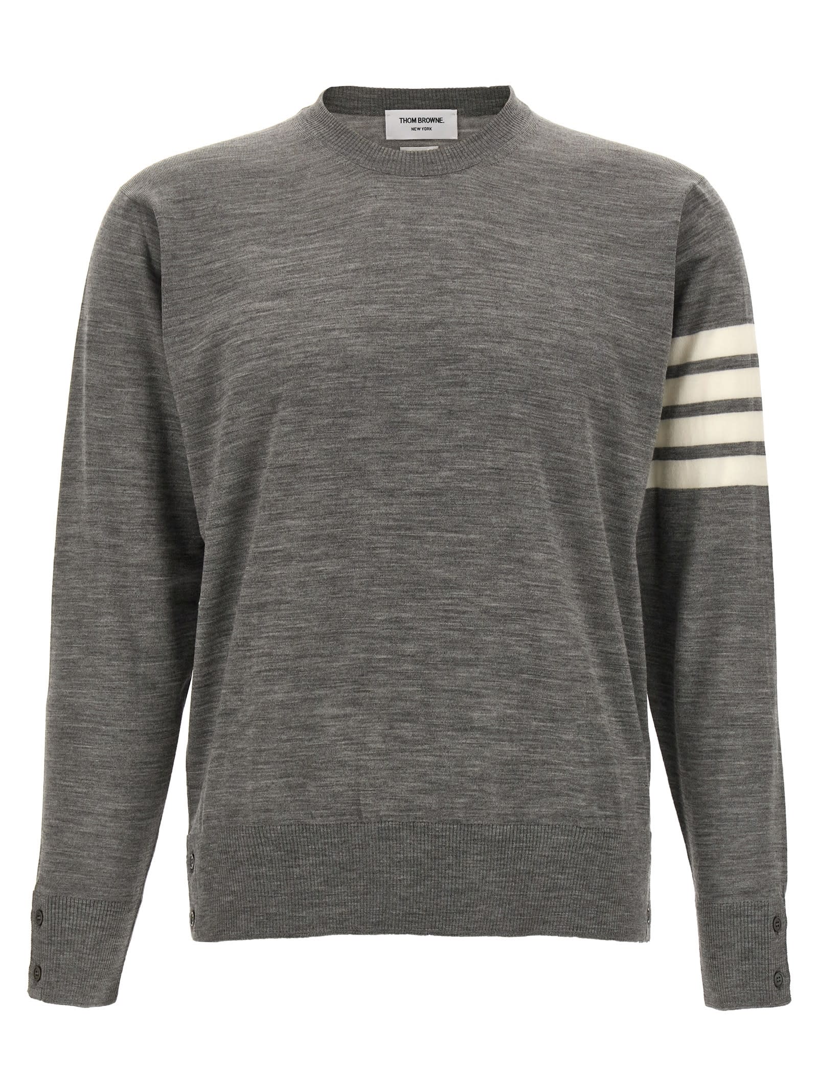 Shop Thom Browne 4 Bar Sweater In Gray