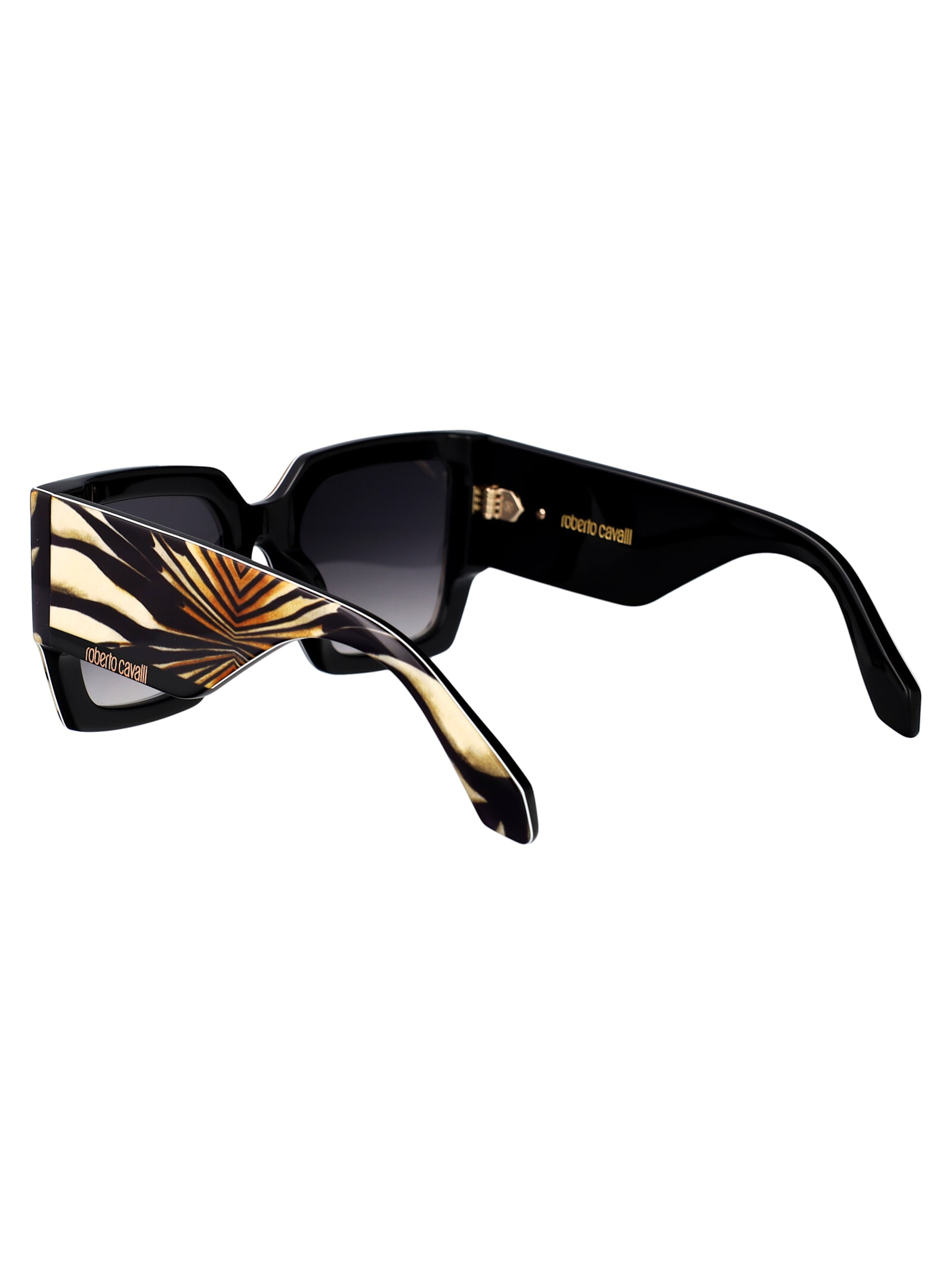 Roberto Cavalli Bianco Nero Acetate Sunglasses In Multi