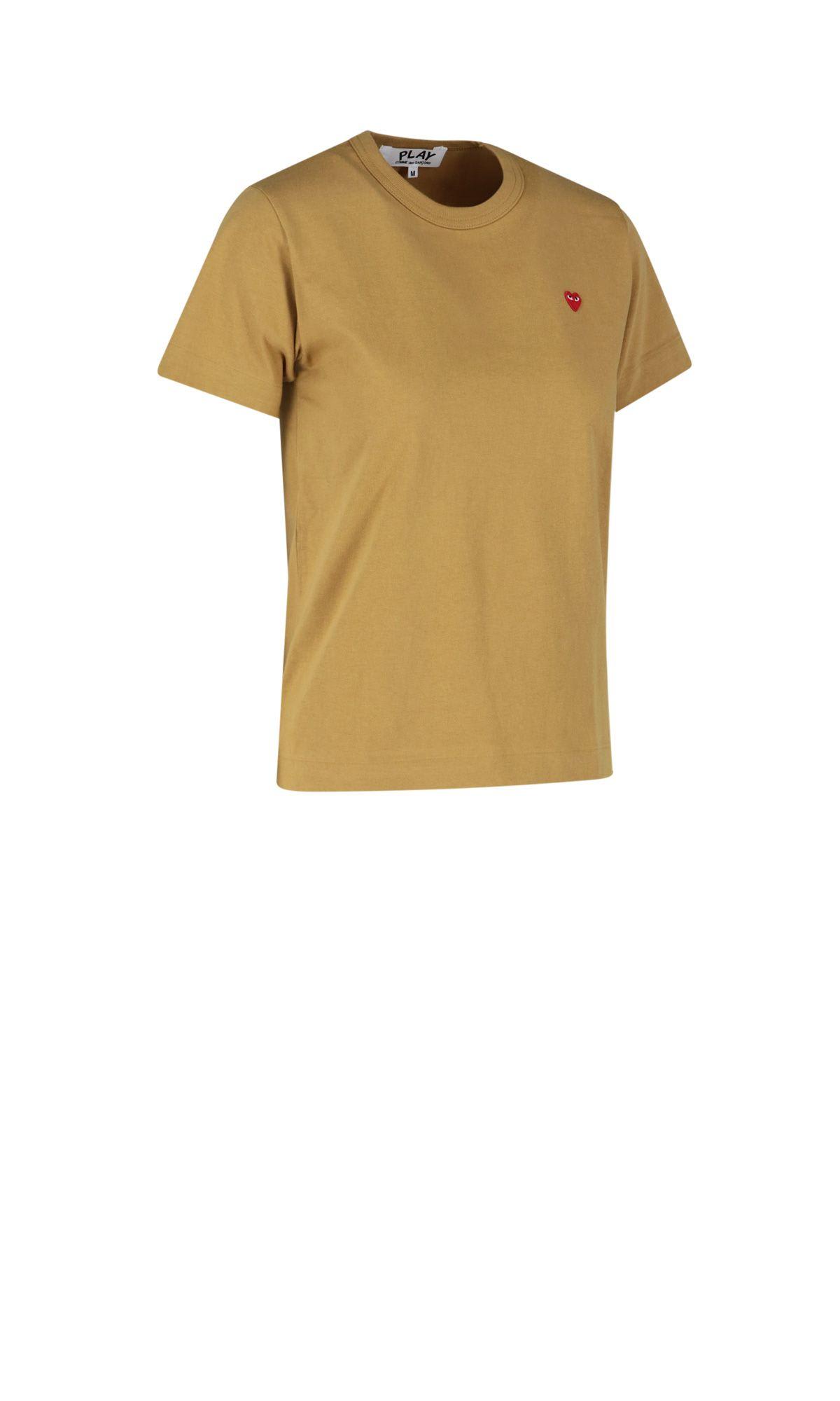 Shop Comme Des Garçons Play Logo T-shirt In Olive