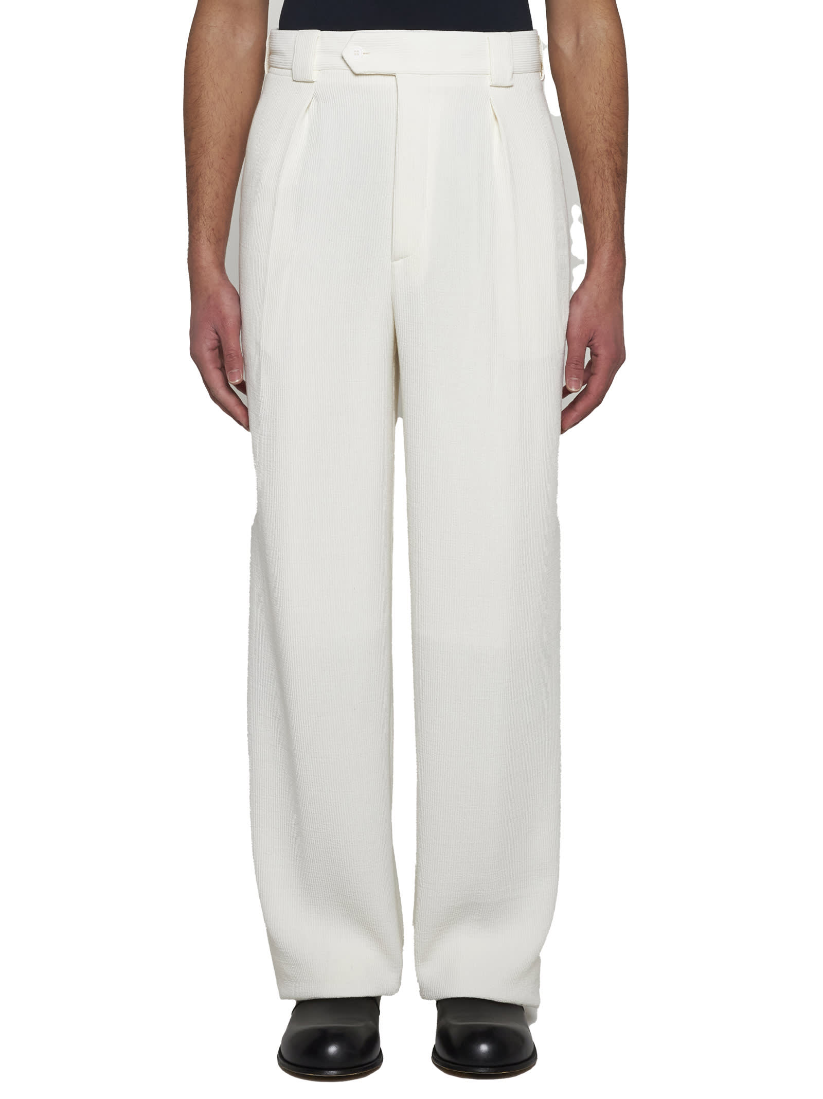 Shop Giorgio Armani Pants In Brilliant White