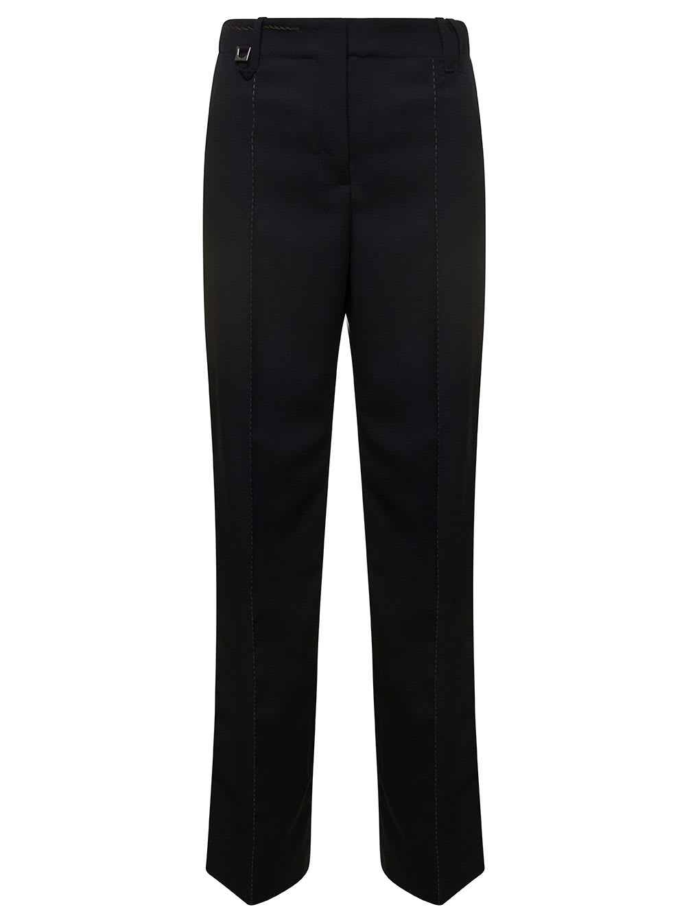 JACQUEMUS LE PANTALON CORDAO BLACK PANTS WITH PRESSED PLEATS IN WOOL WOMAN