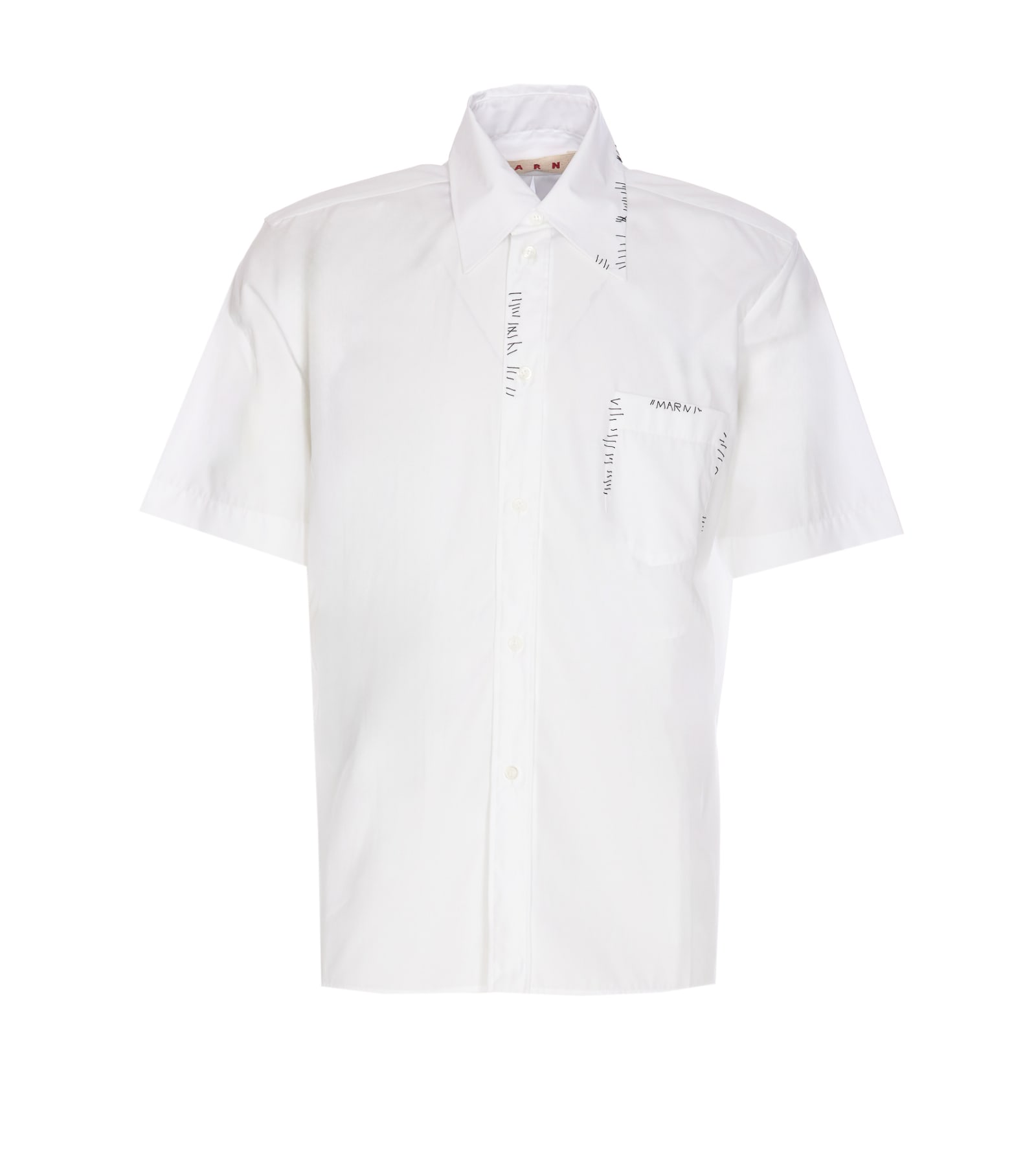 Shop Marni Shirt With  Mending In White