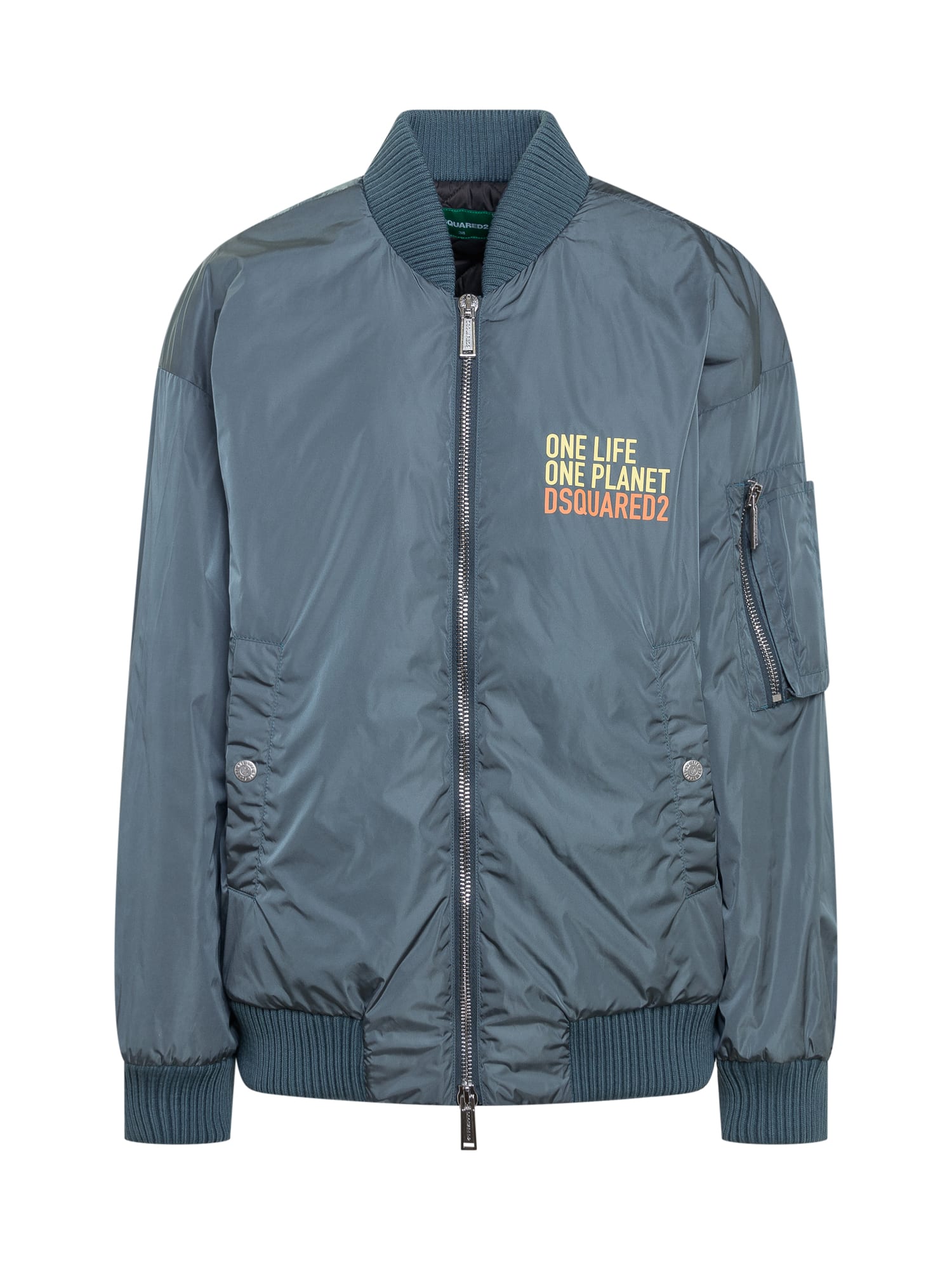 Shop Dsquared2 Aviator Bomber Jacket In Sea Pine