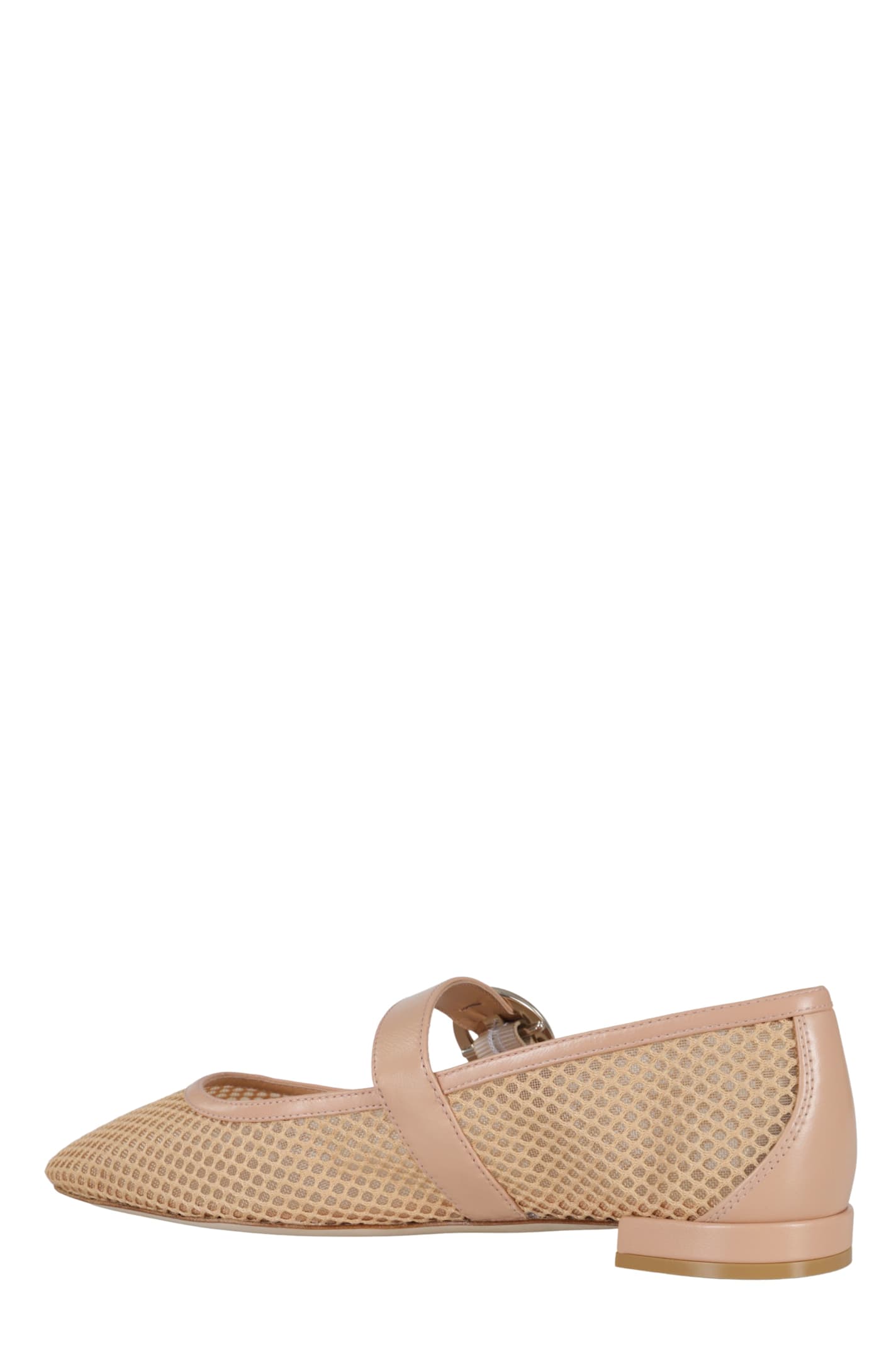 Stuart Weitzman Arabella Net Mary Jane Ballerina Flats