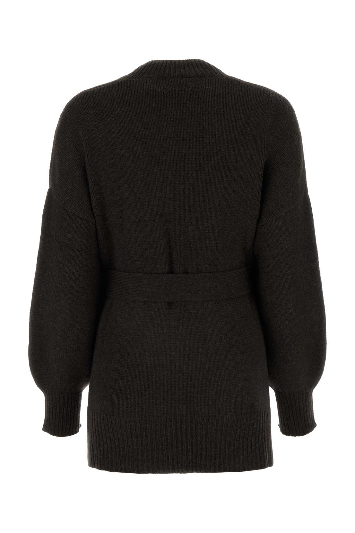 LE KASHA DARK BROWN CASHMERE CARDIGAN