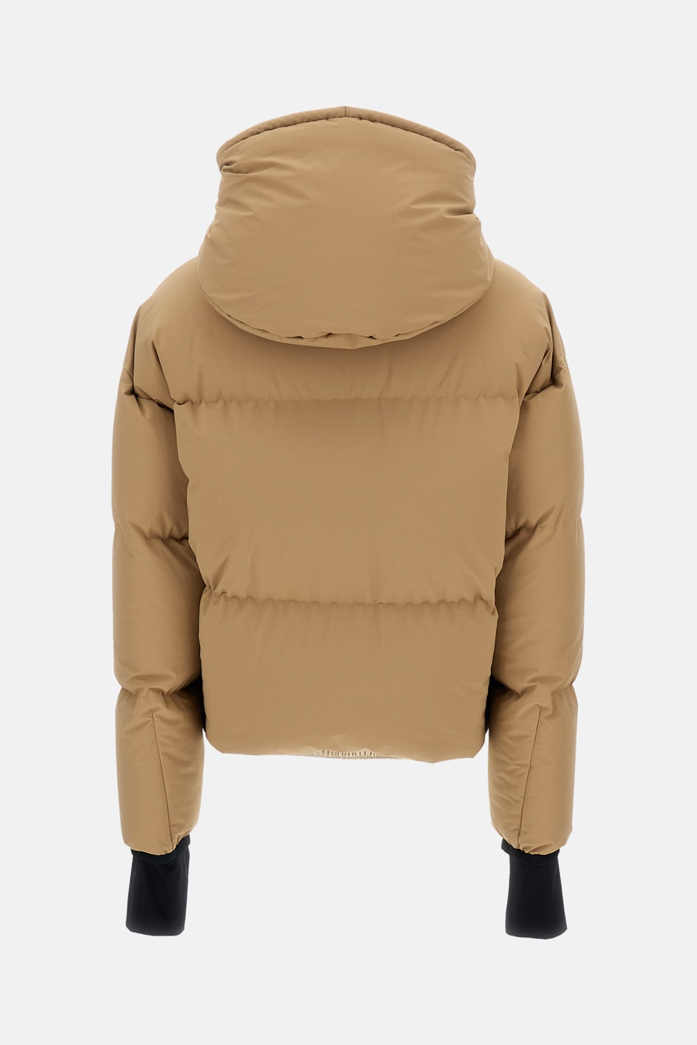 Moncler Hooded Drawstring Puffer Jacket In Brown