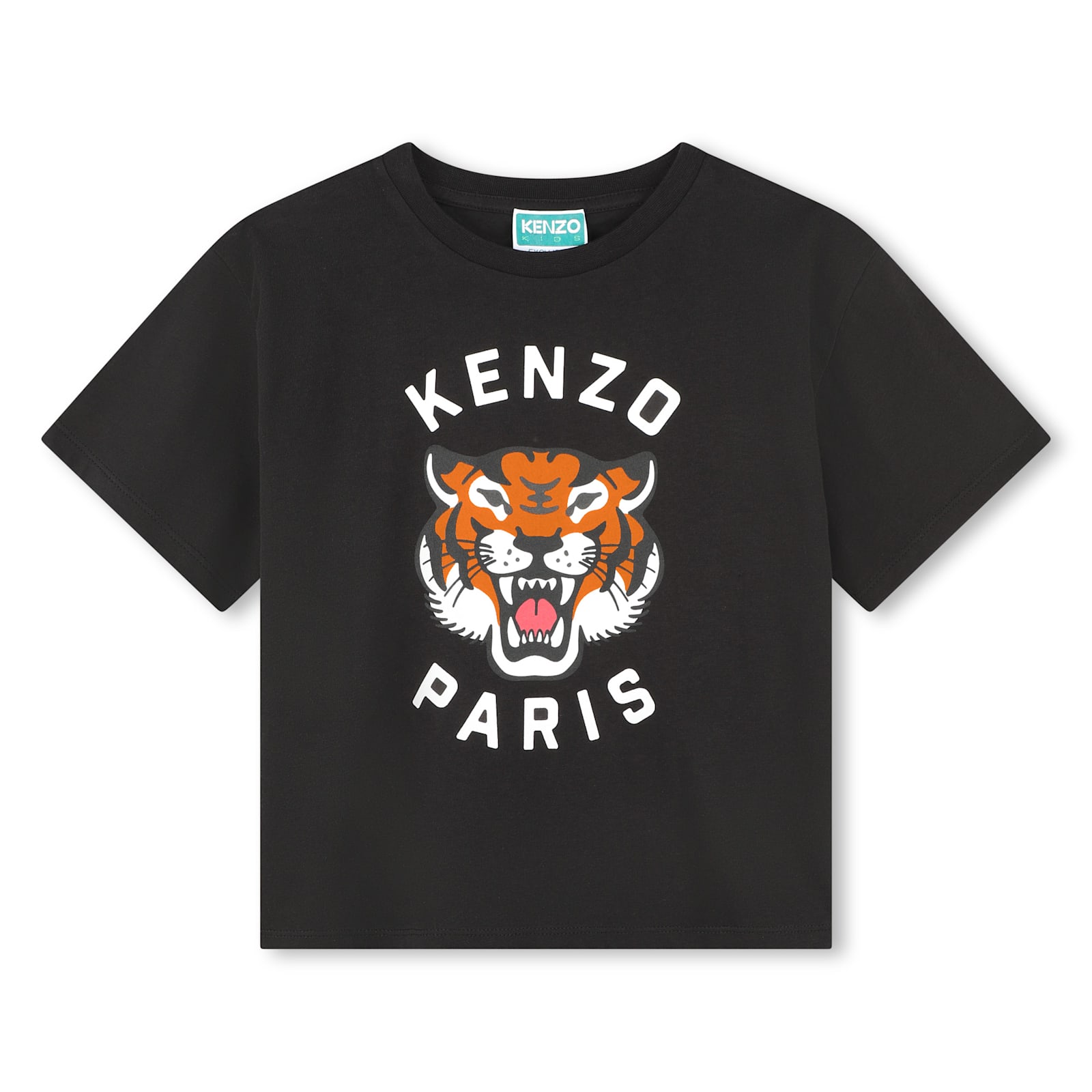 Kenzo Kids' T-shirt Con Stampa In Black