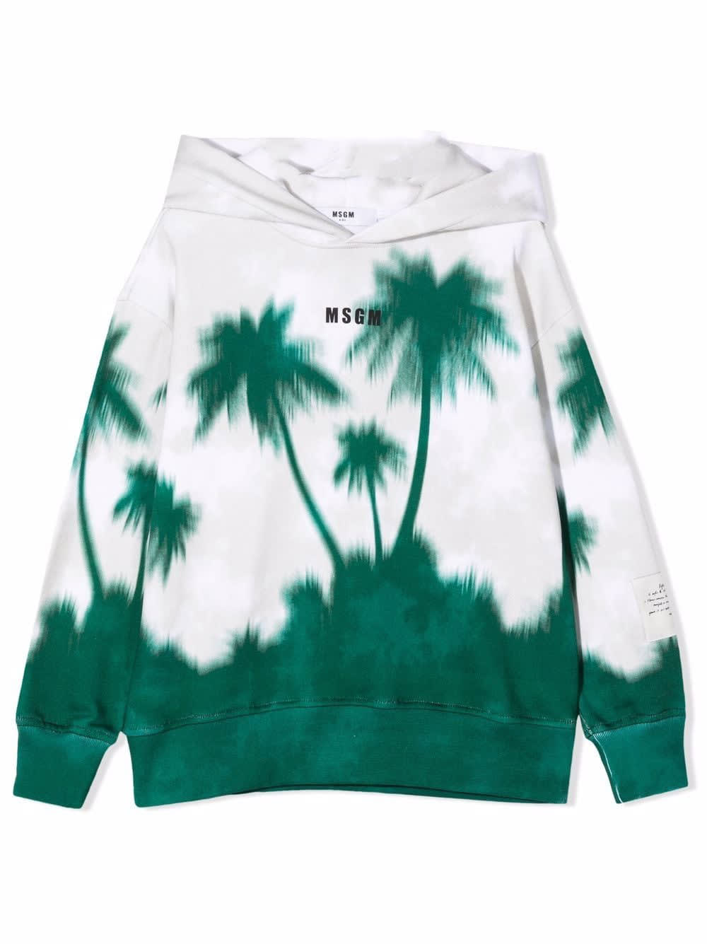 MSGM Palm Tree-print Hooded Sweatshirt