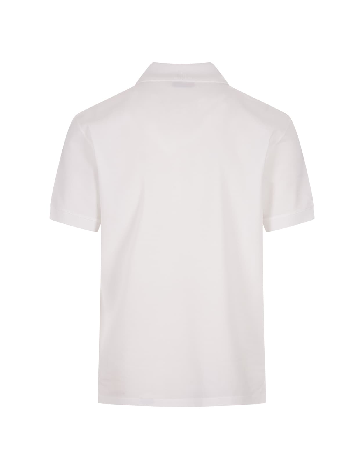 Shop Alexander Mcqueen White Polo Shirt With Two-tone Logo Embroidery