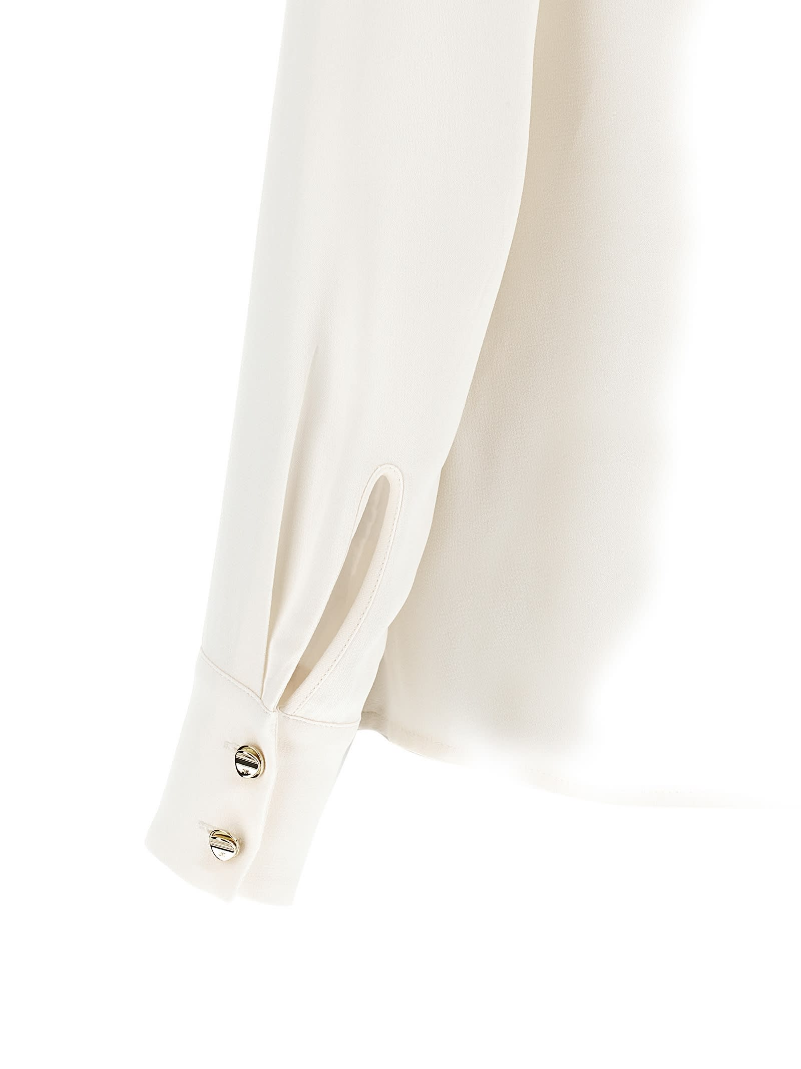 Shop Elisabetta Franchi Lace-up Blouse In White