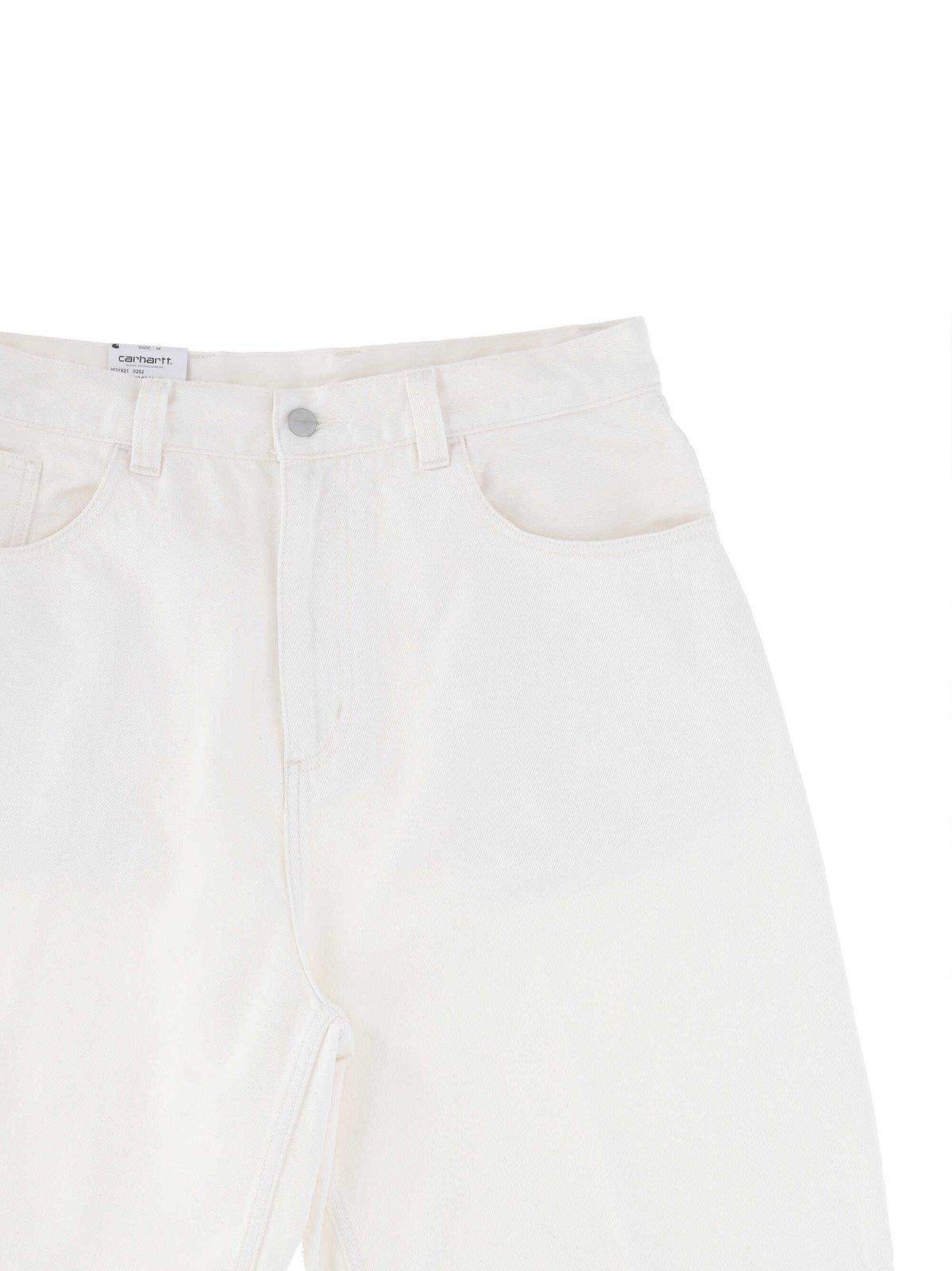 Carhartt Logo-patch Knee-length Denim Shorts In White
