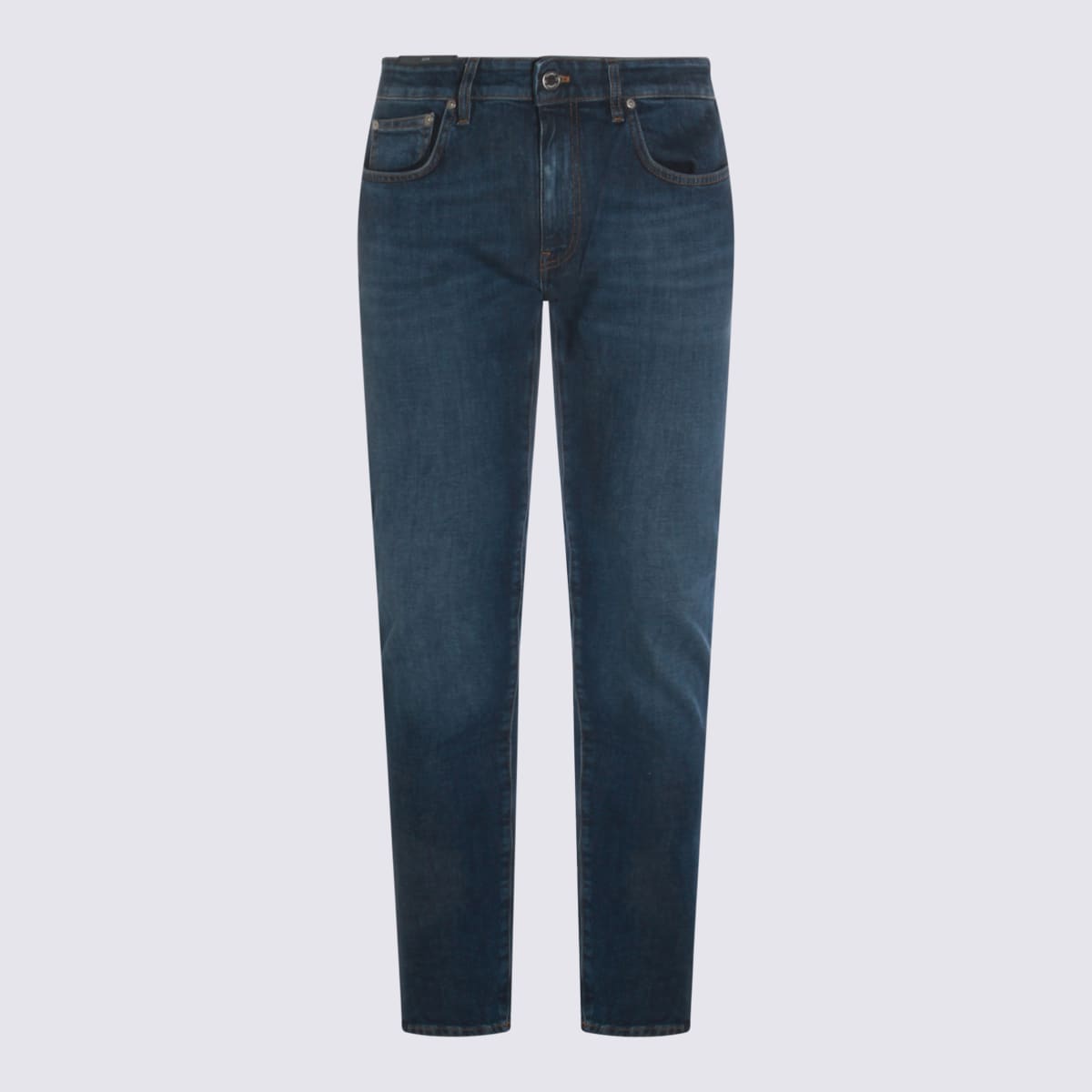 Pt Torino Straight Trousers With Belt Loops And Pockets In Blue