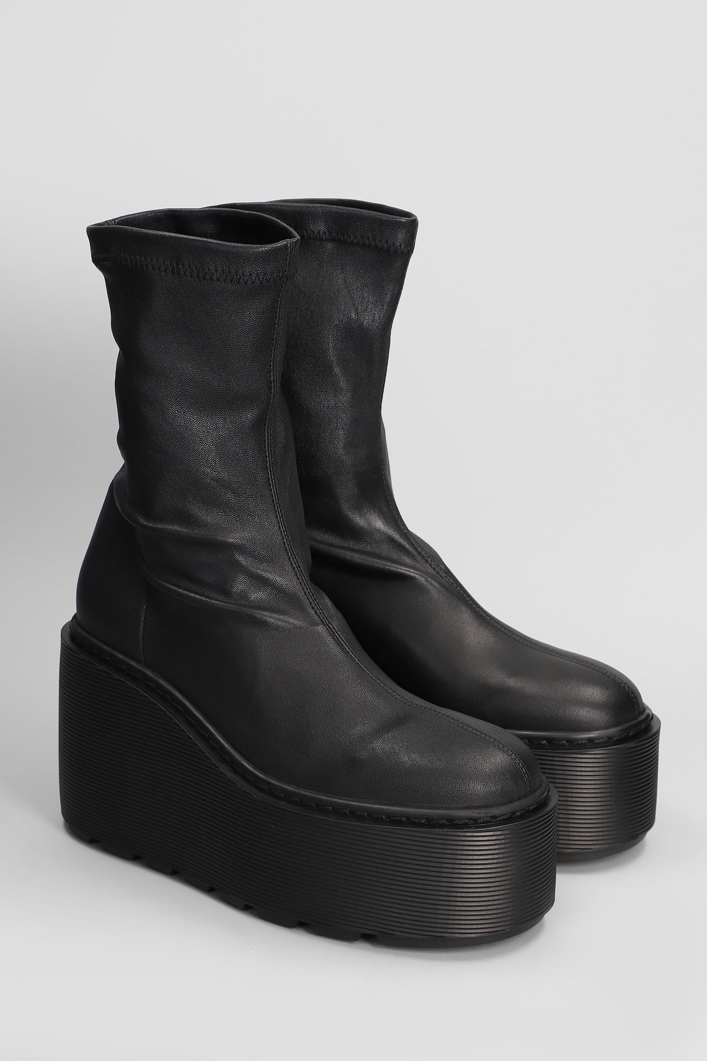 Vic Matie Fiction 101 High Heels Ankle Boots In Black Leather In Black