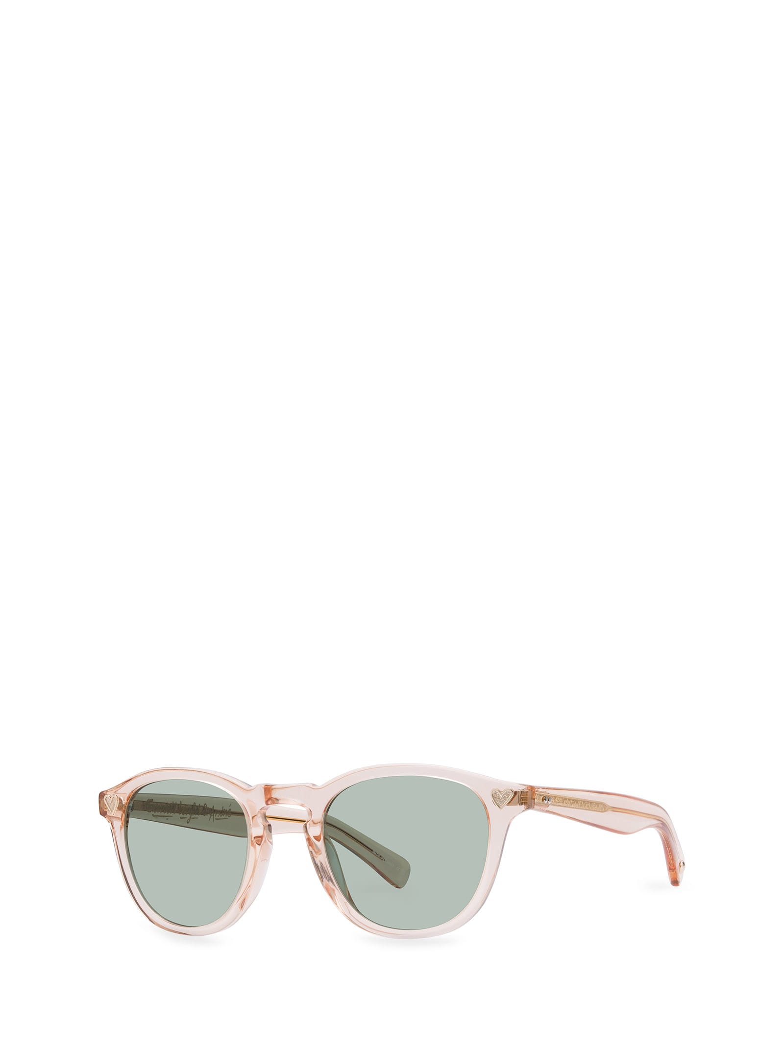 Shop Garrett Leight Glco X Andre Saraiva Sun Pink Crystal/veridian Sunglasses