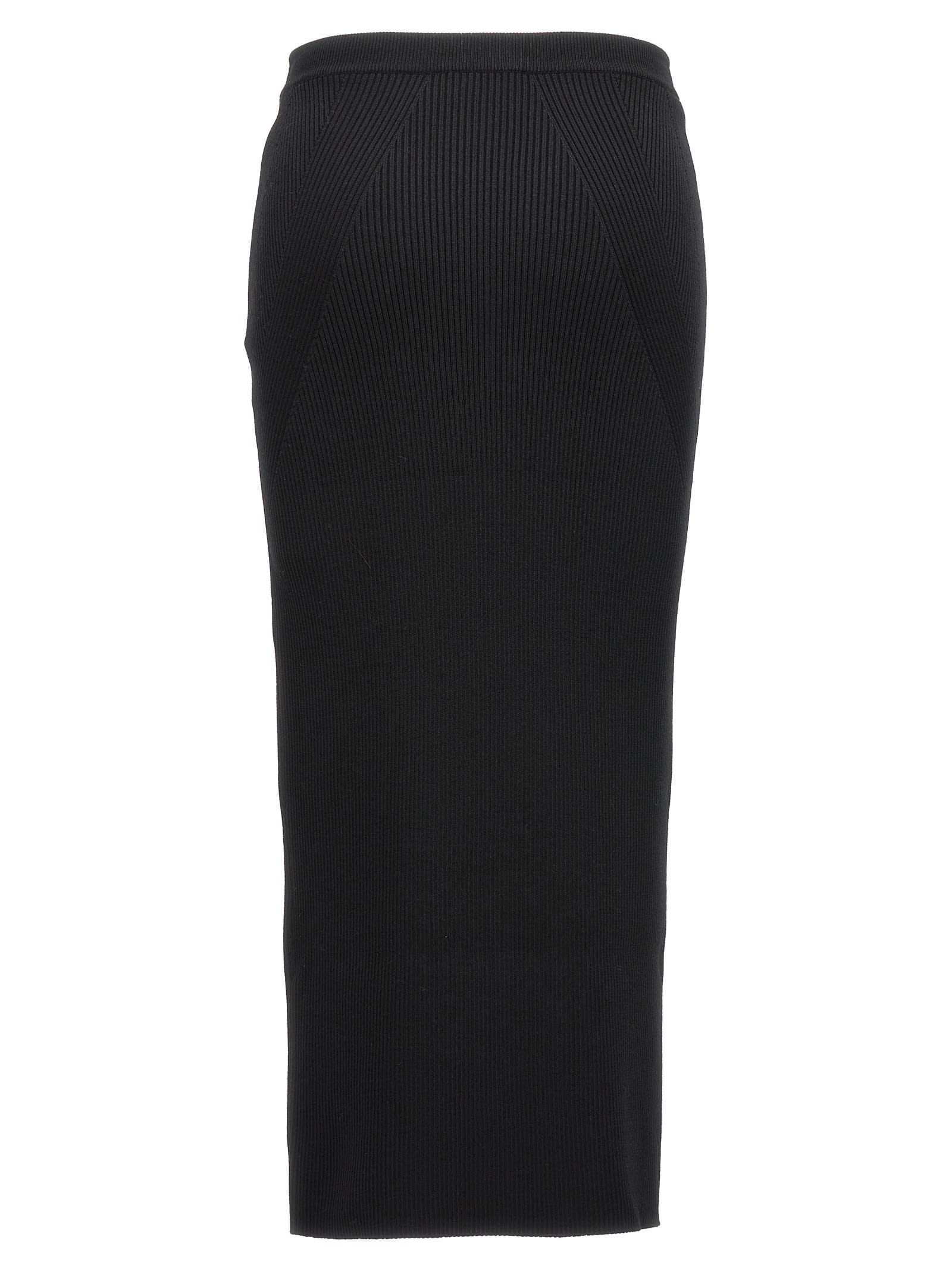 Alexander Mcqueen Pencil Midi Skirt In Black