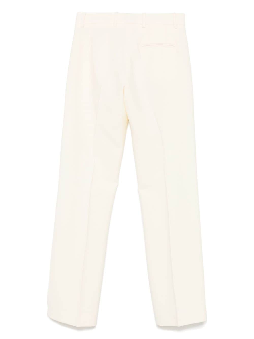 Alberto Biani Wool Flared Trousers In White