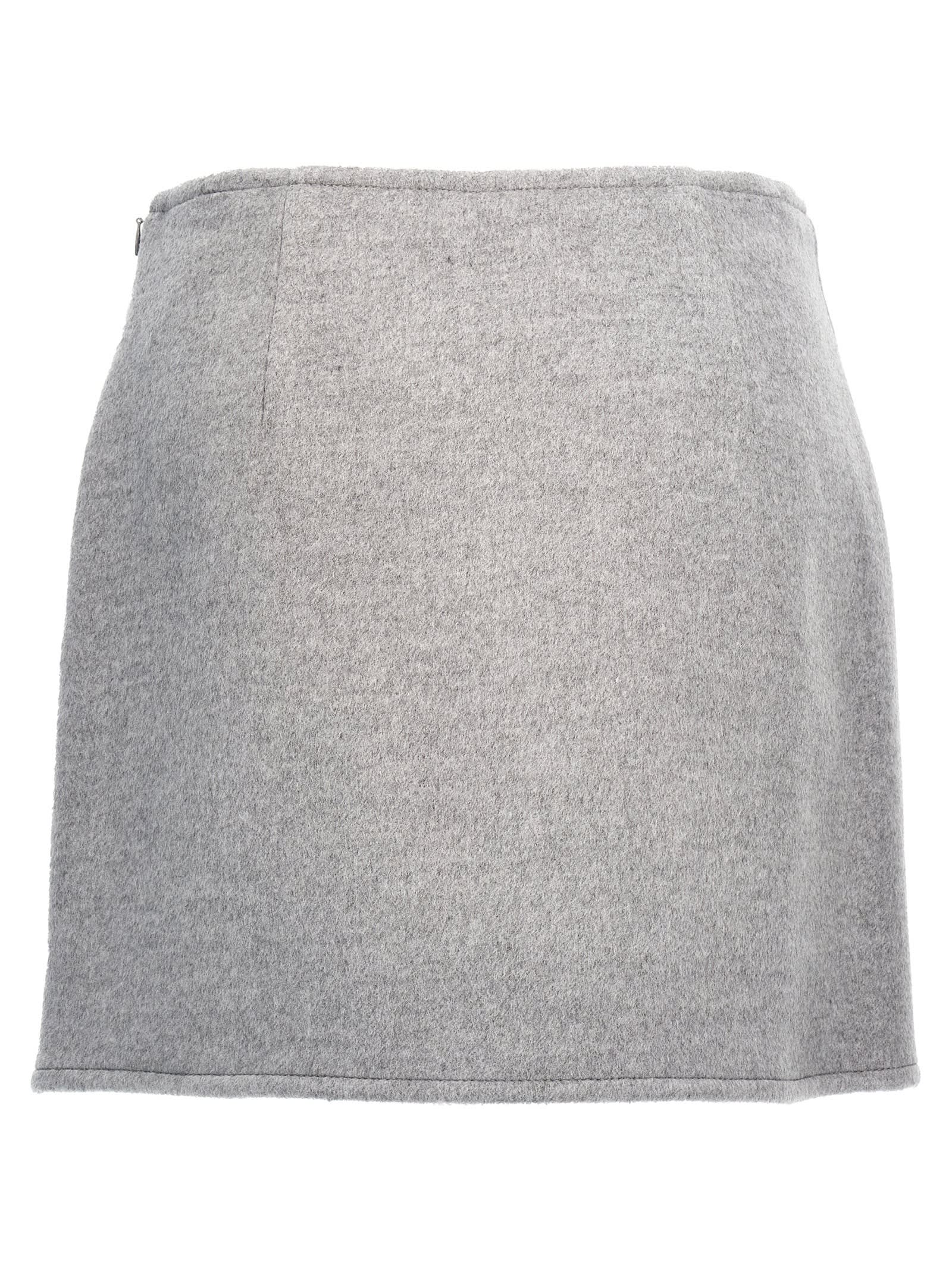 Shop Tory Burch T Monogram Skirt In Gray