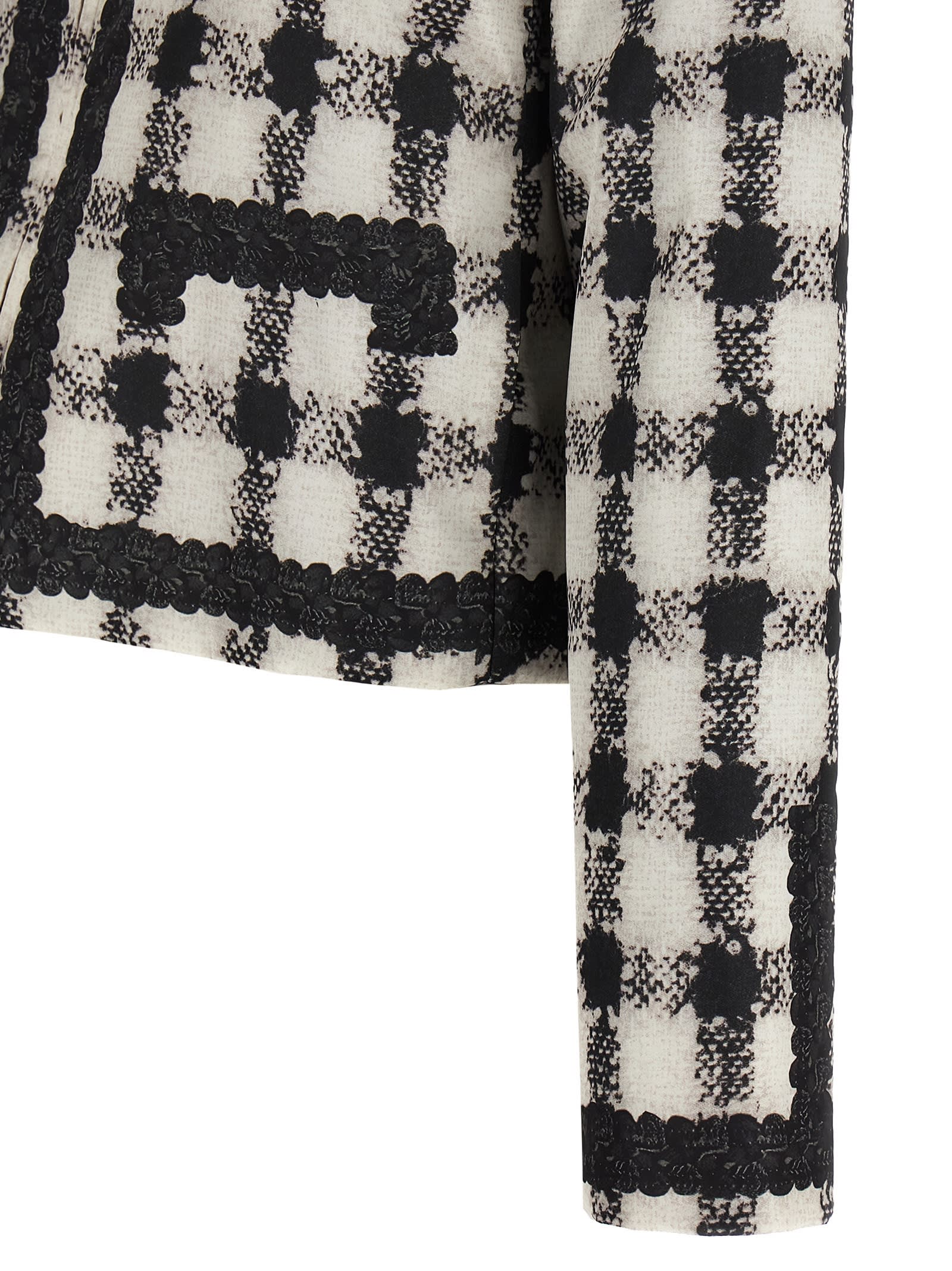 Moschino Textured Fabric Cropped Jacket In Multi