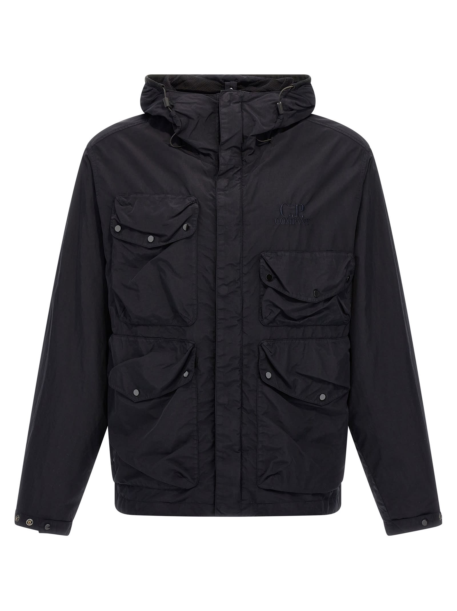 C.p. Company Streamlined Neutrals Outerwear Jacket In Blue