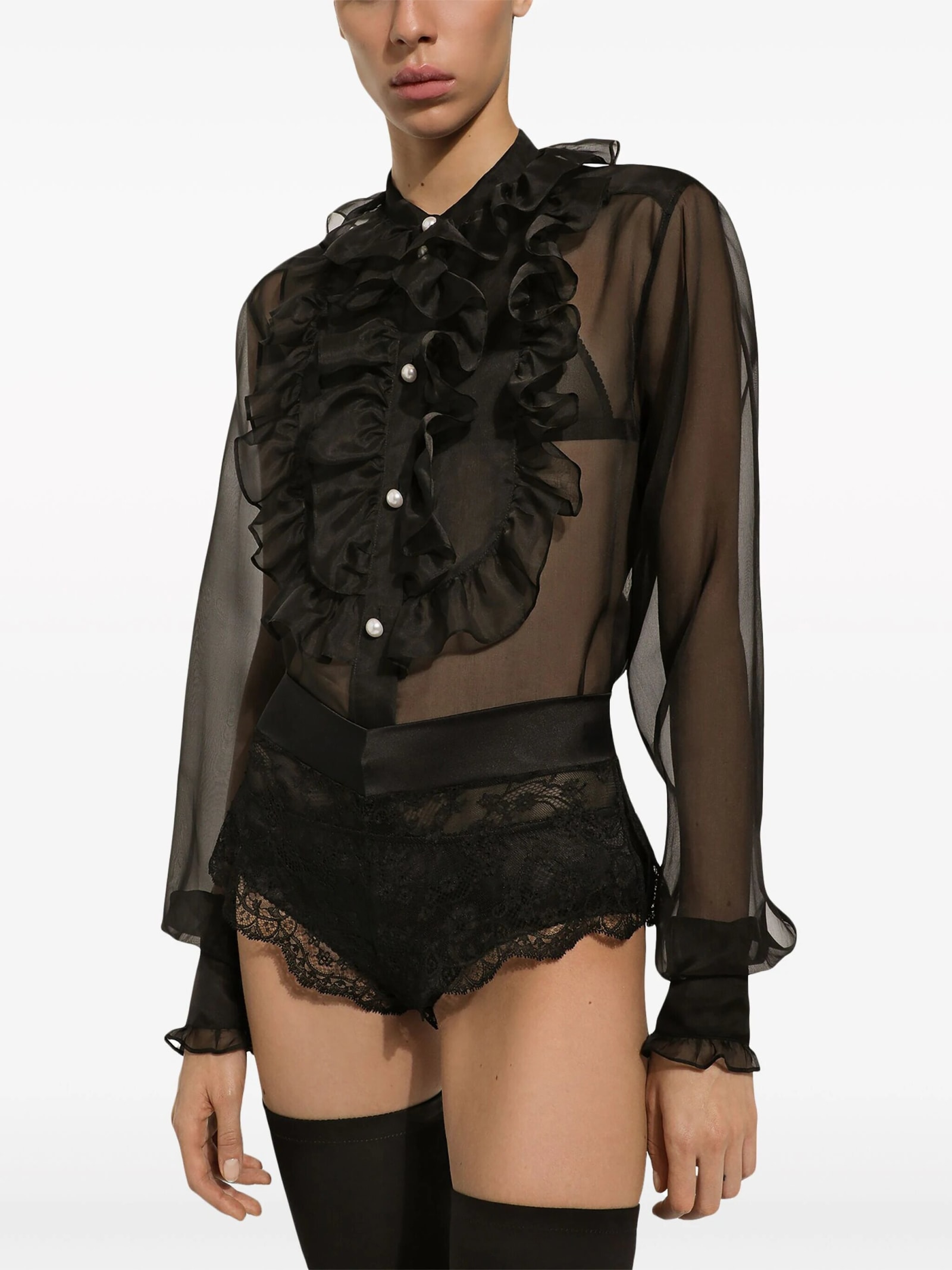 Shop Dolce & Gabbana Camicia In Organza In Black