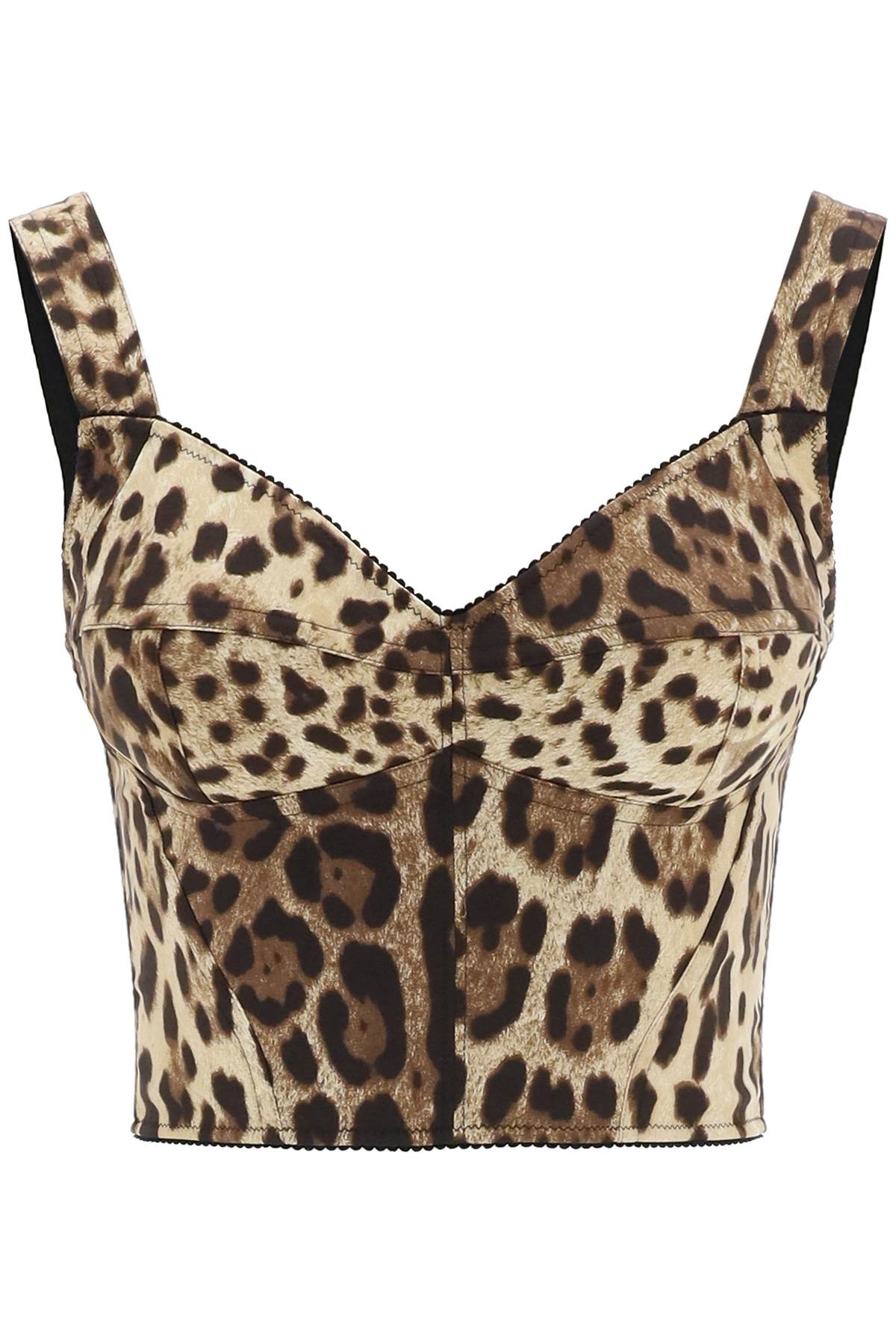 Leopard Print Silk Bustier Top