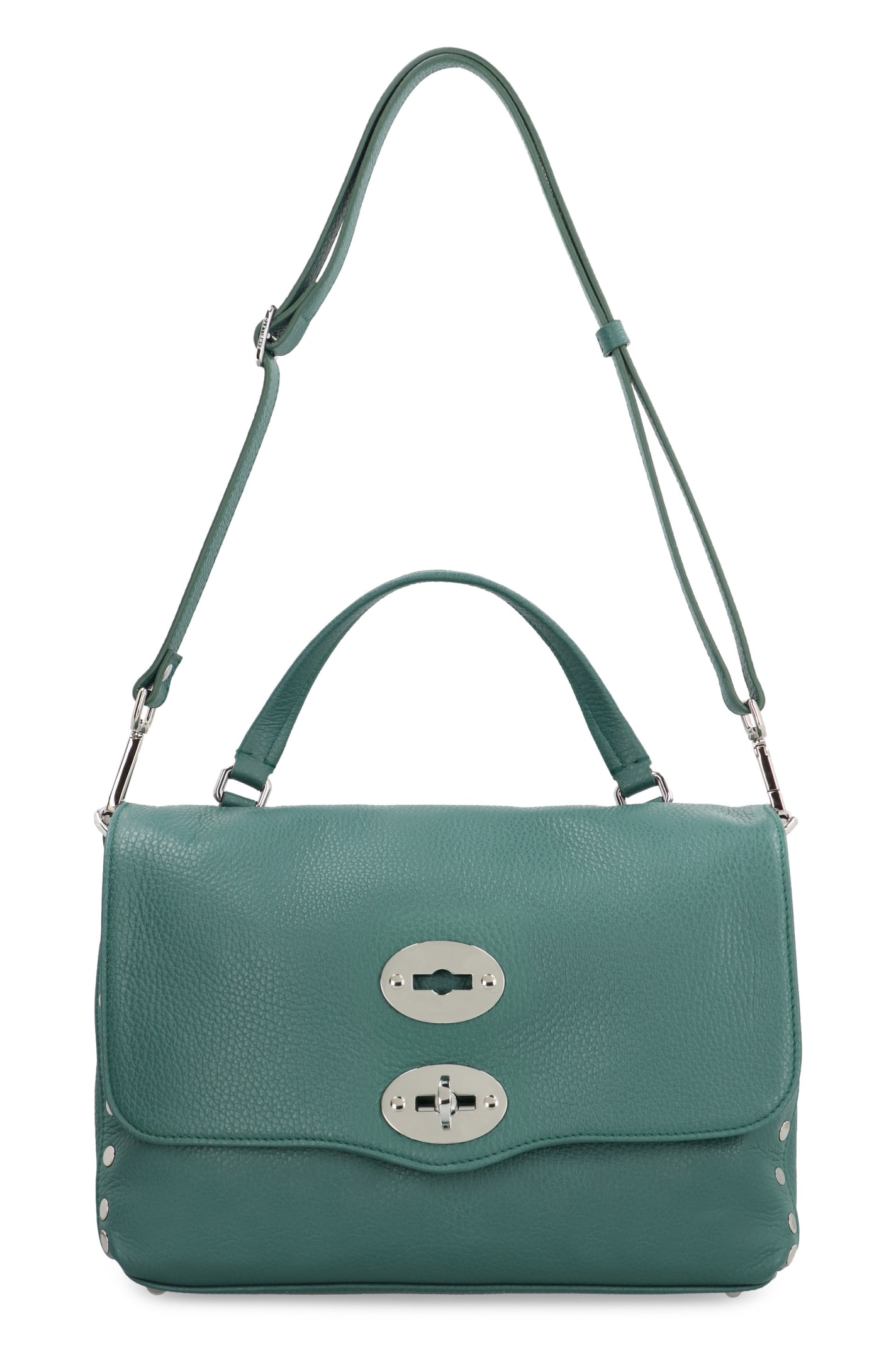 Shop Zanellato Postina S Leather Handbag In Green