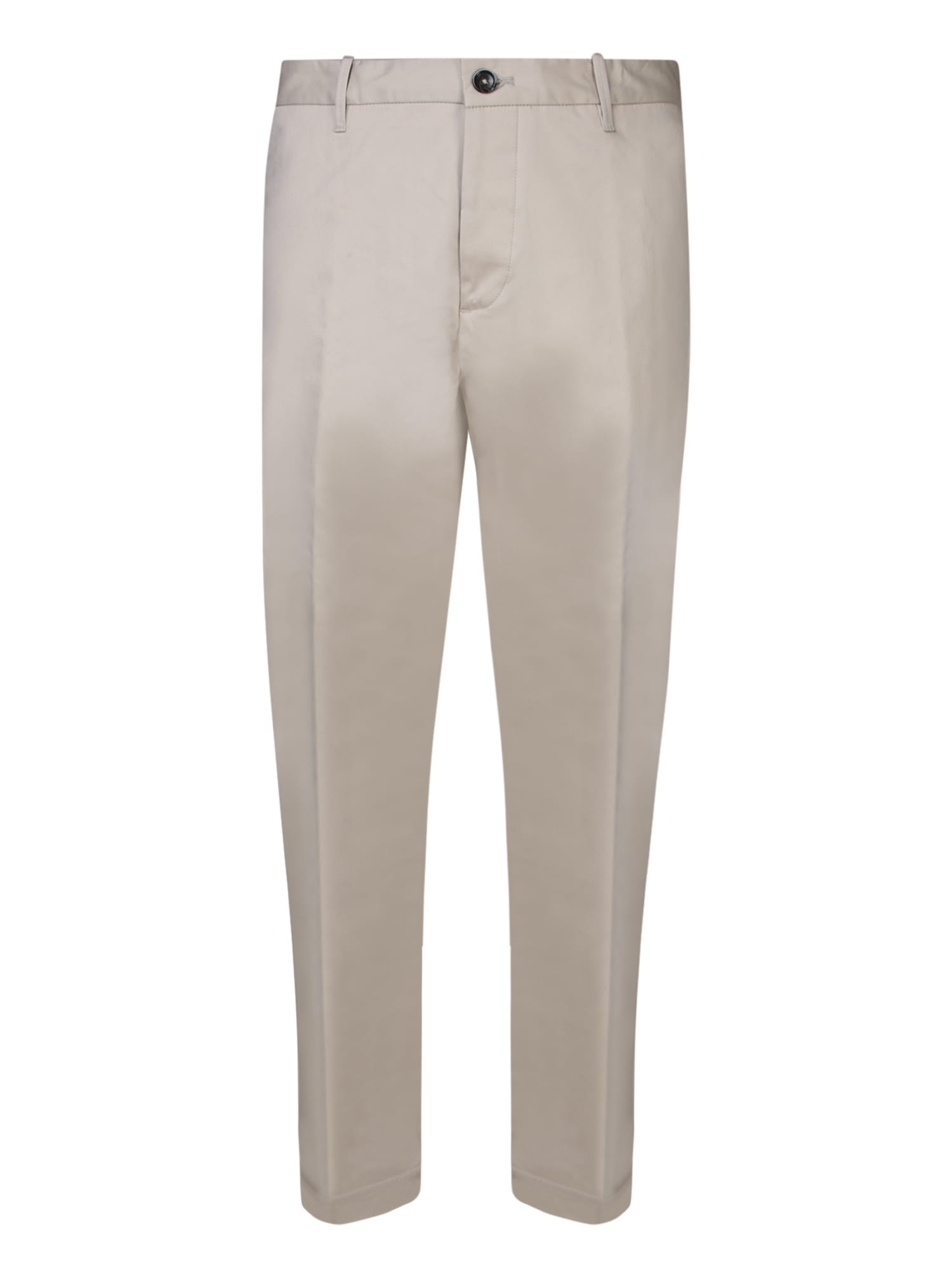 Shop Nine In The Morning Elegant Gabardine Trousers In Beige