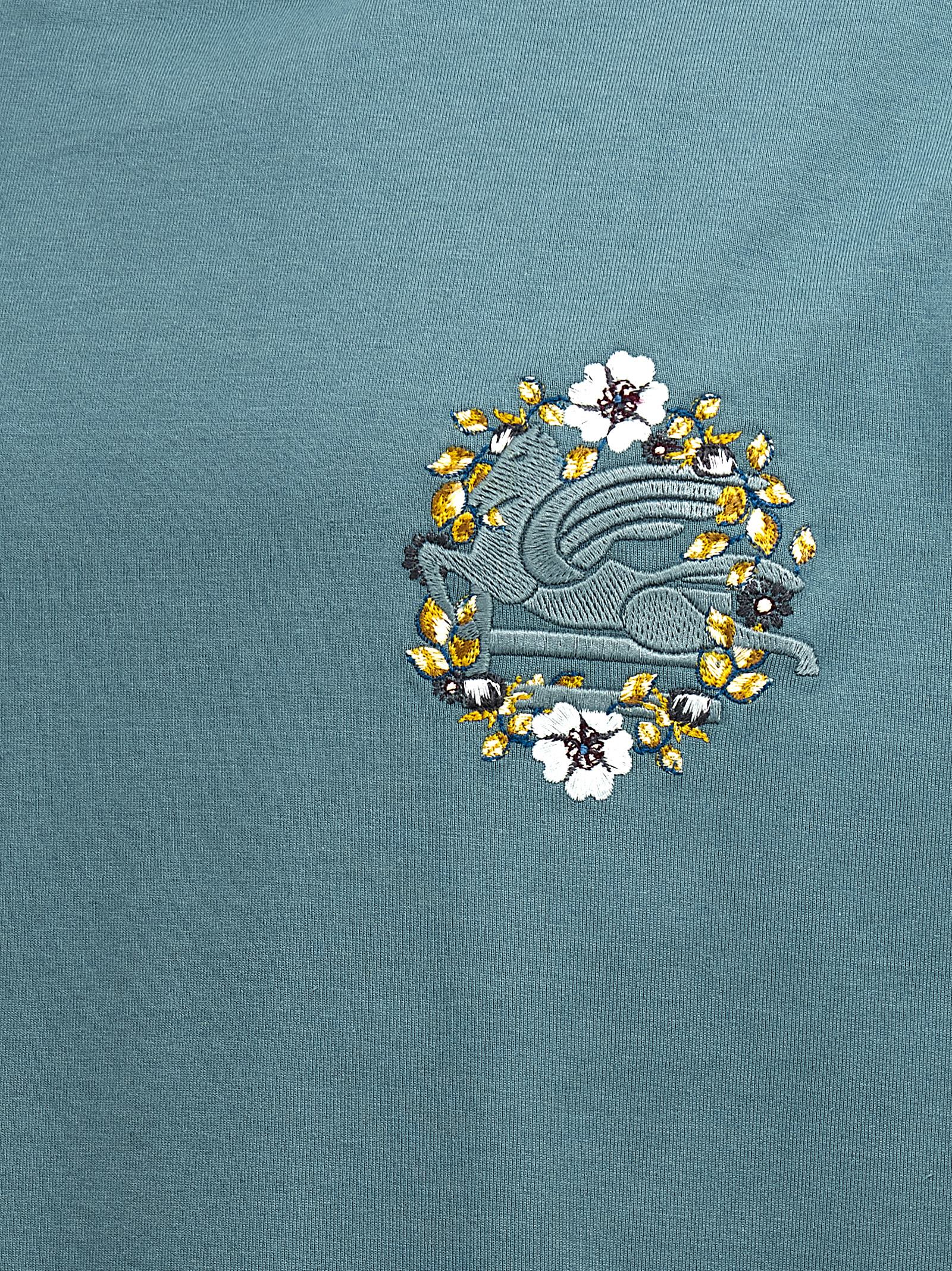 Shop Etro Logo Embroidery T-shirt In Light Blue