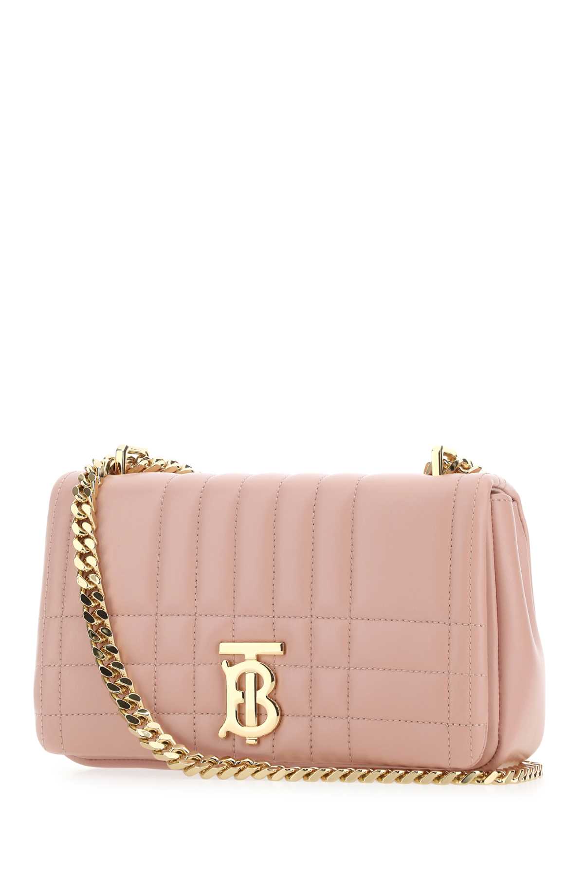 Shop Burberry Pink Nappa Leather Small Lola Shoulder Bag In A3661