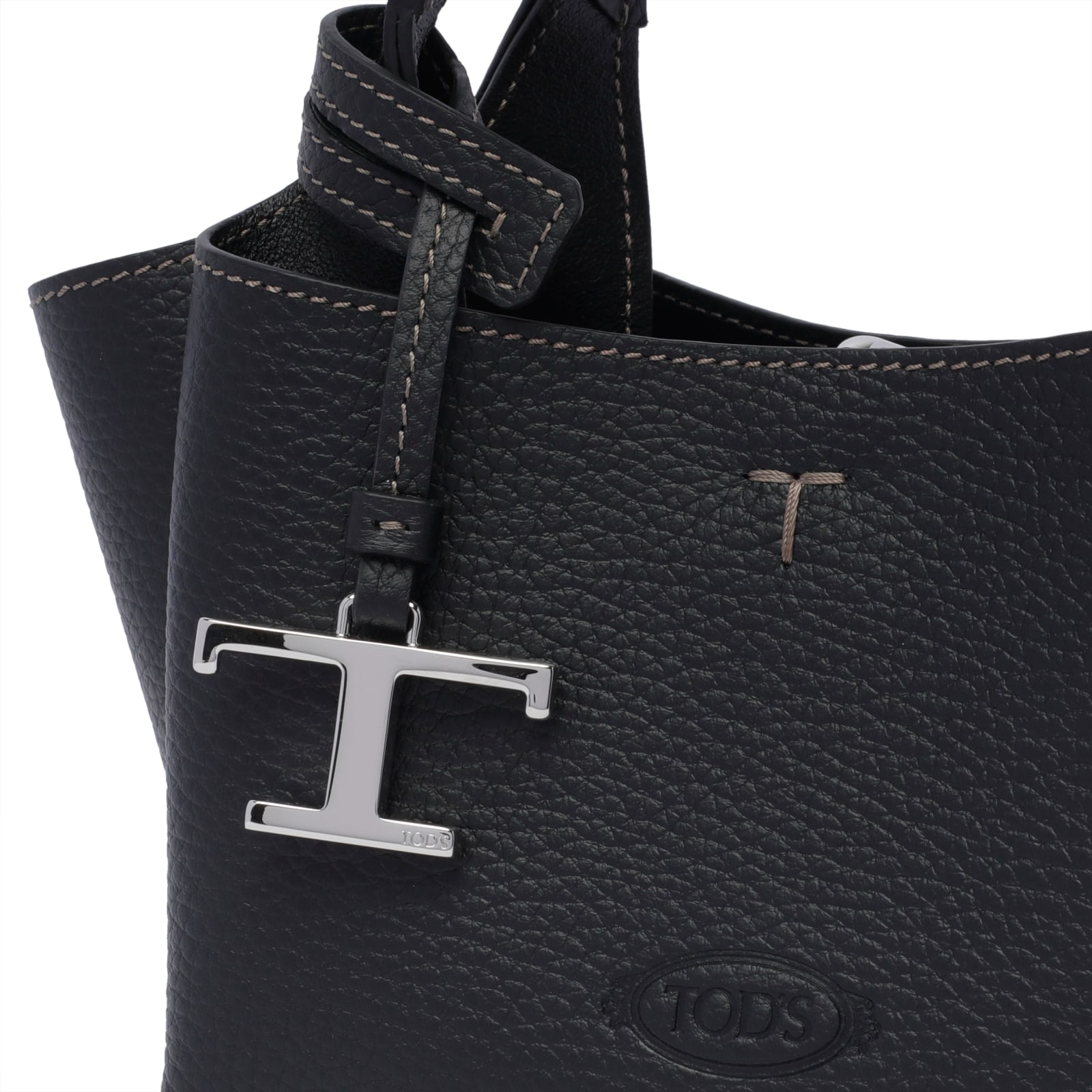 Shop Tod's Micro Leather Handbag In Black