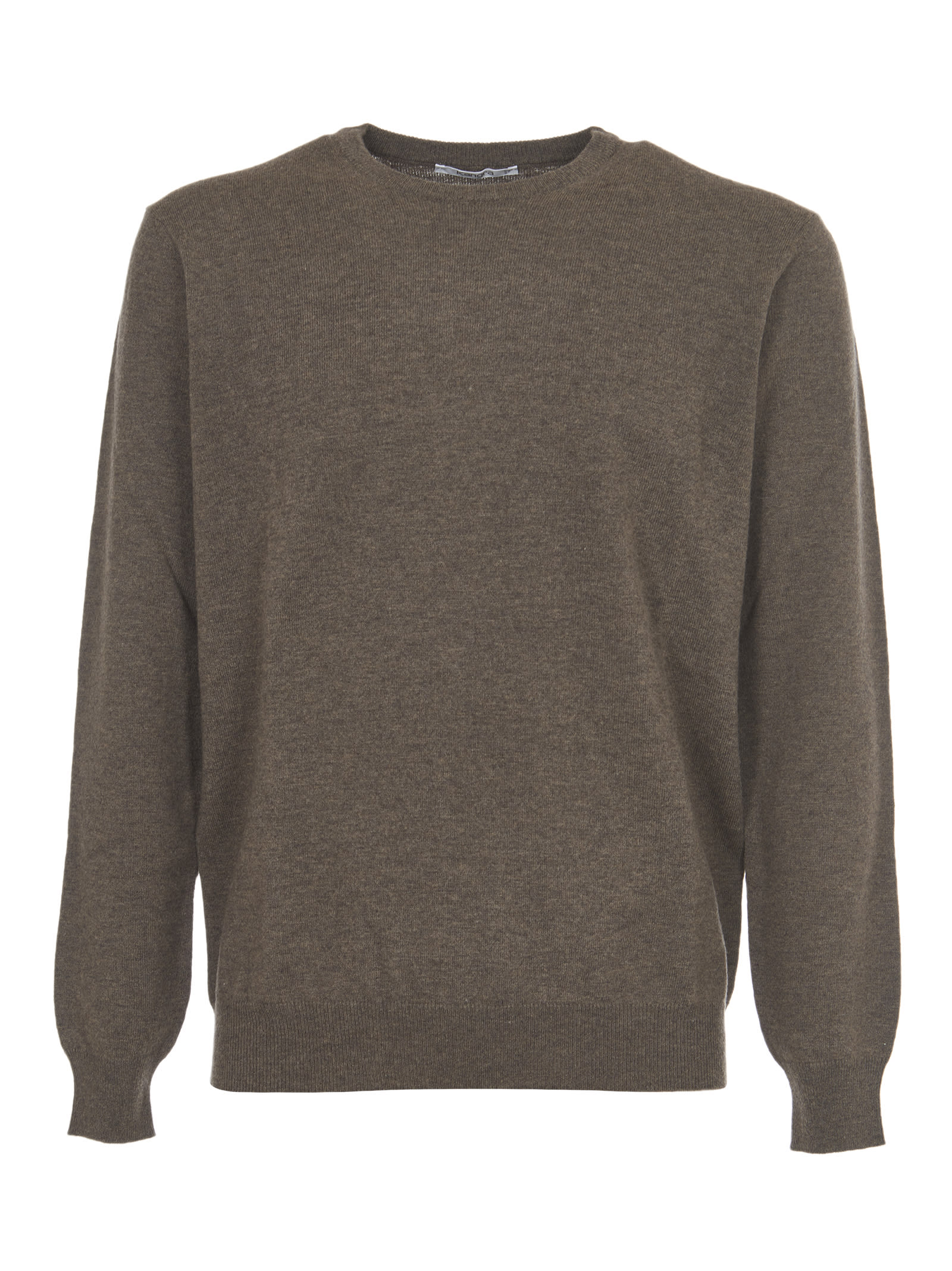 Kangra Brown Merinos Wool Sweater With Patches