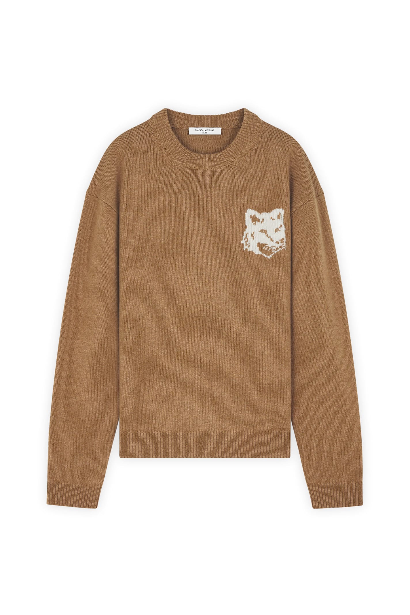 Maison Kitsuné Fox Head Intarsia Comfort Jumper In Sequoia