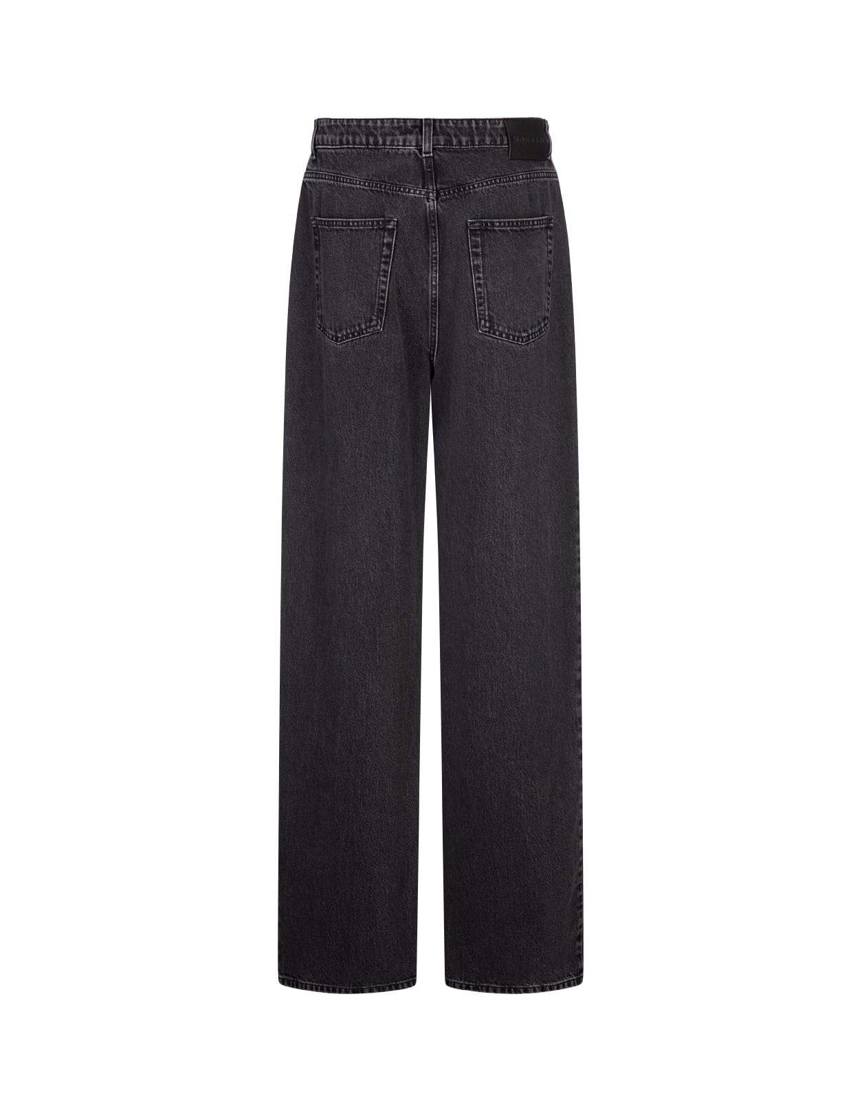 Alexander Mcqueen Wide-leg Skull Plaque Jeans In Black