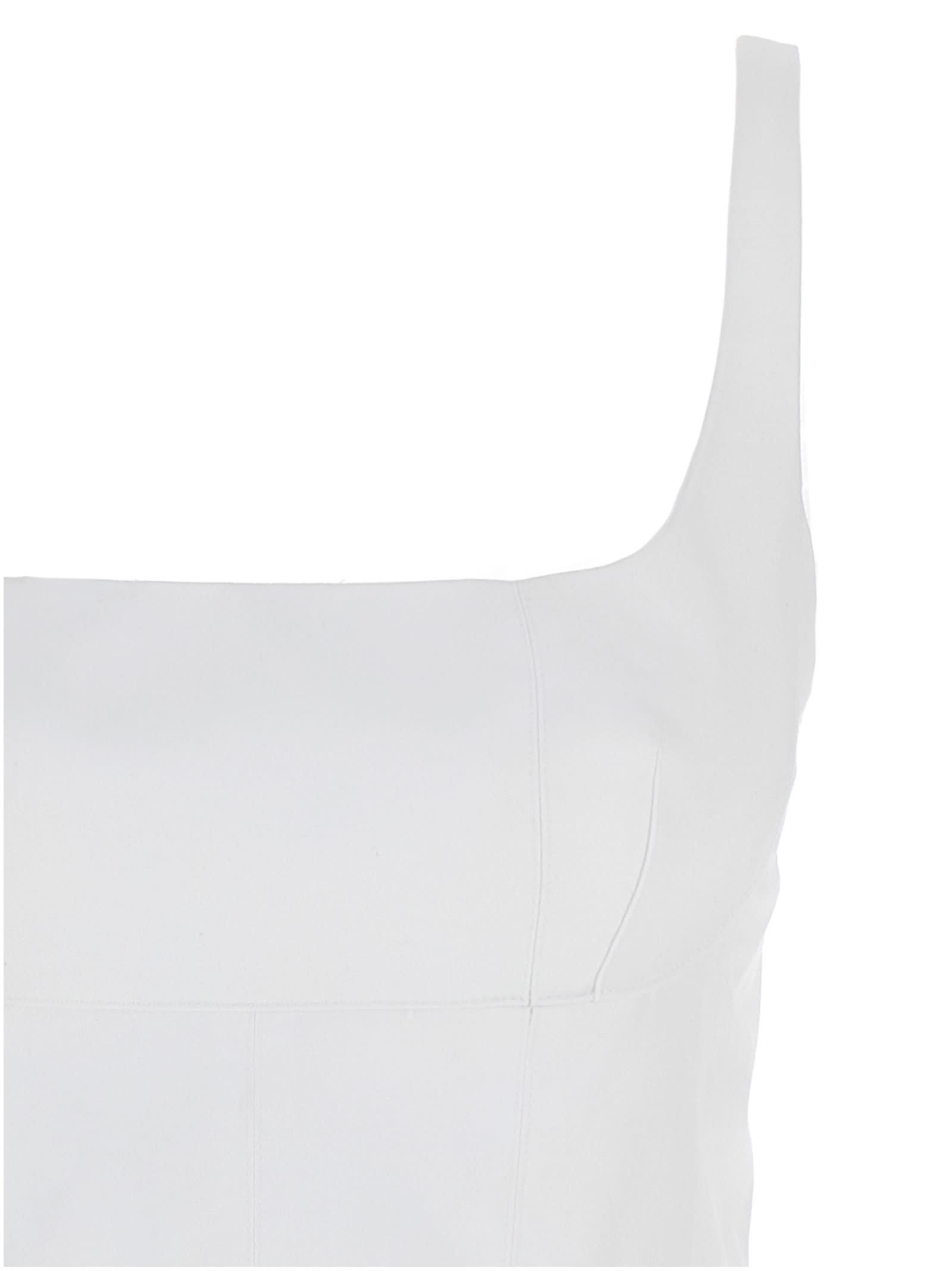 Giovanni Bedin Cotton Blend Mini Dress With Pleated Hem In White