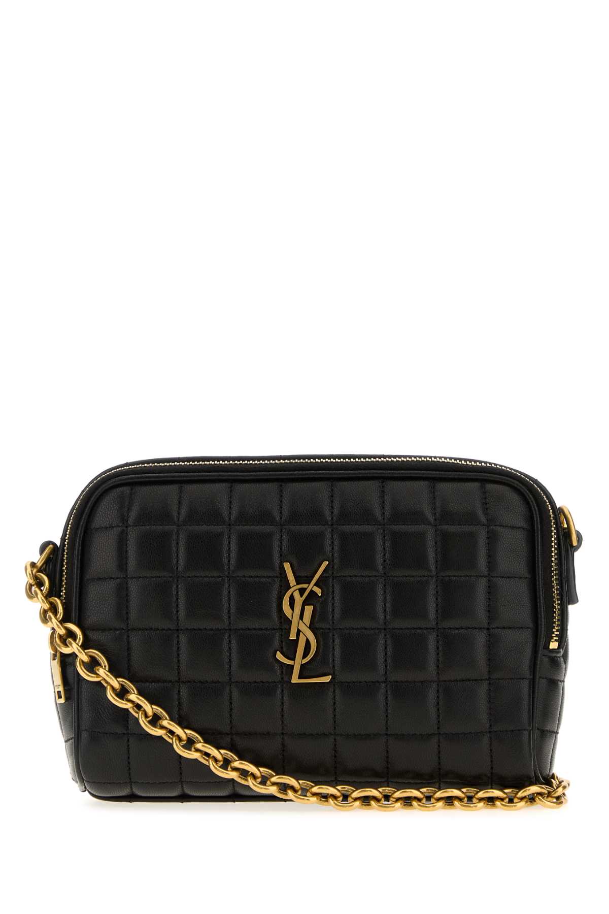 Saint Laurent Black Leather Crossbody Bag In Black