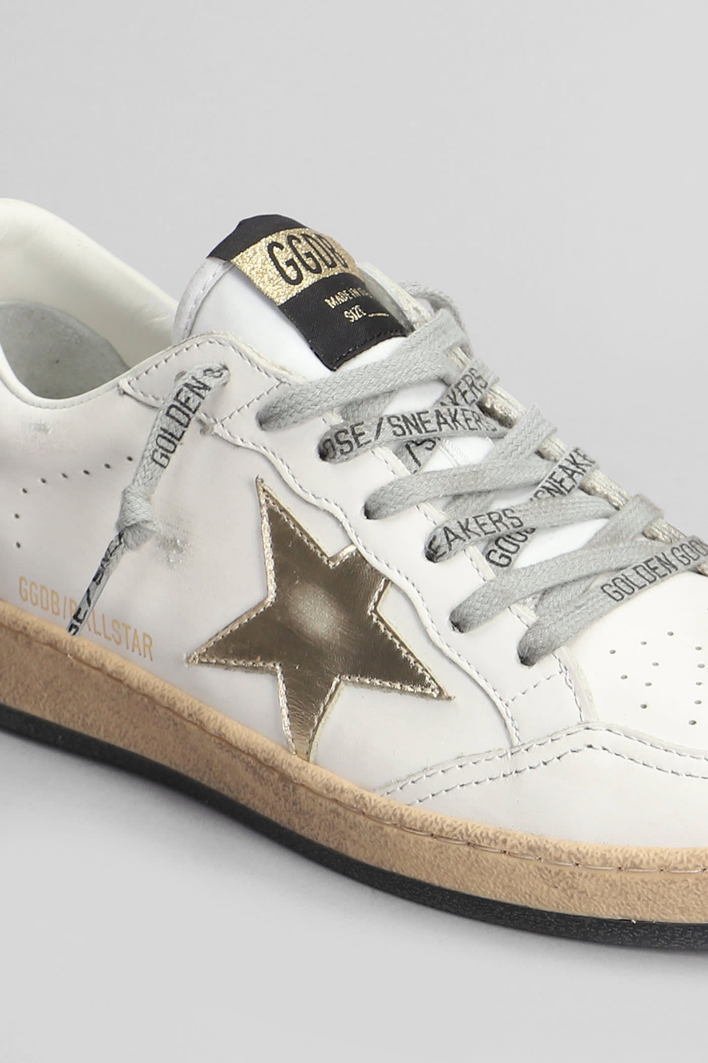 Shop Golden Goose Ball Star Sneakers In White Leather