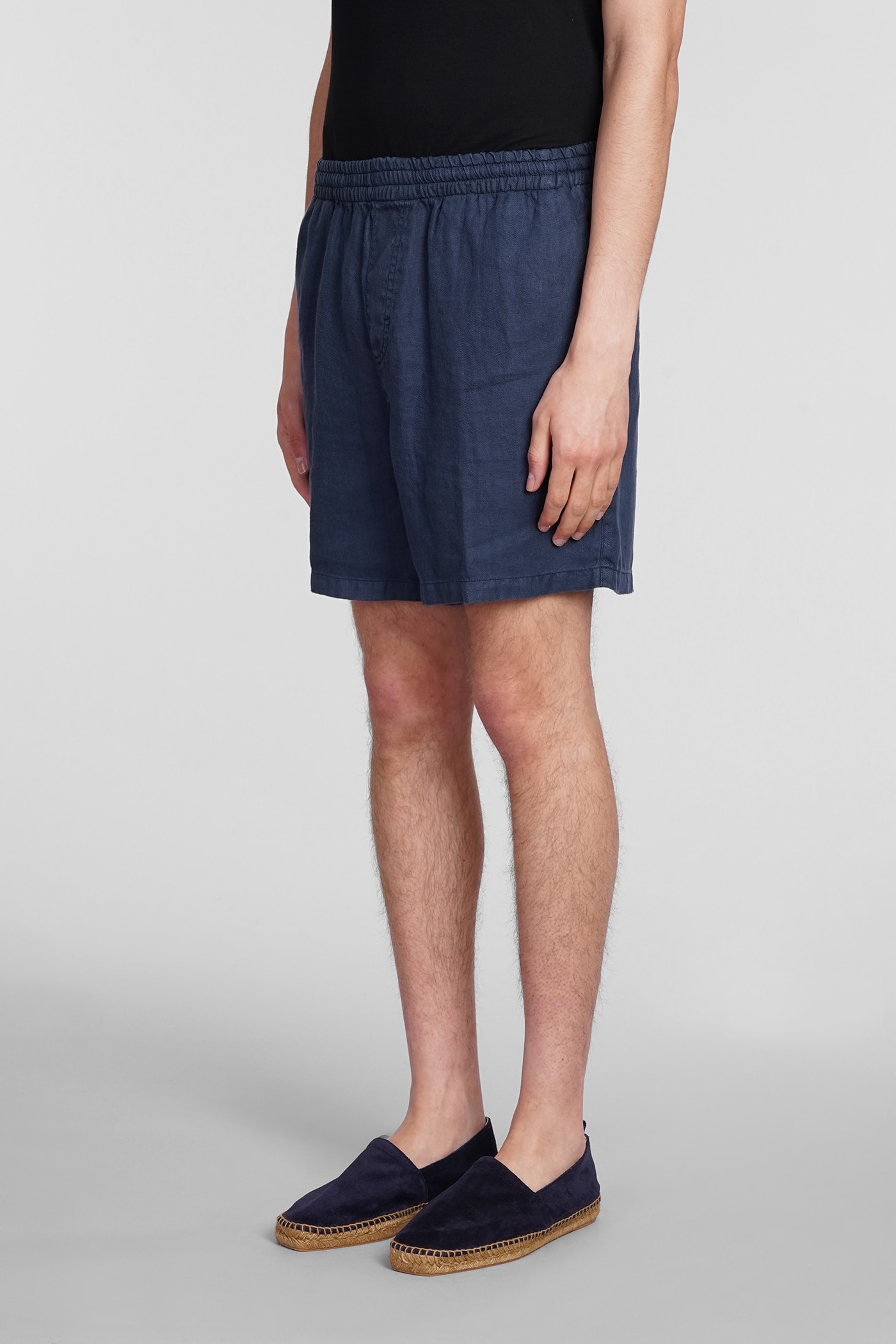 Shop Aspesi Bermuda Roque Shorts In Blue Chanvre In Navy