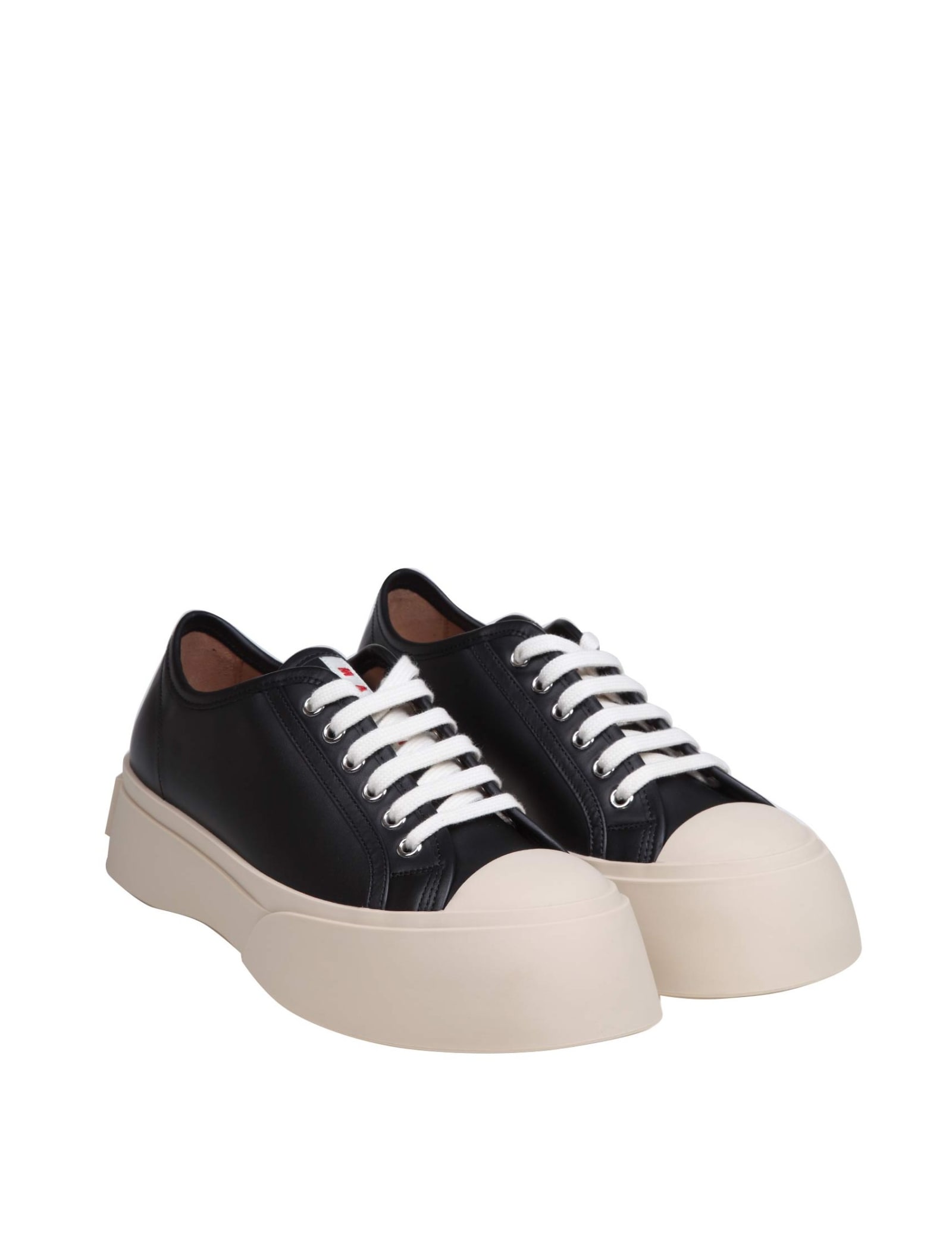 Shop Marni Pablo Sneakers In Black Nappa With Logo