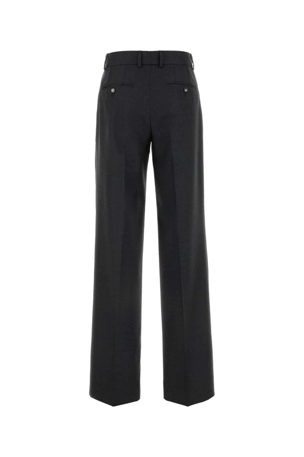 Dolce & Gabbana Stretch Fabric Pants With Zipped Ankle In Melangegrey