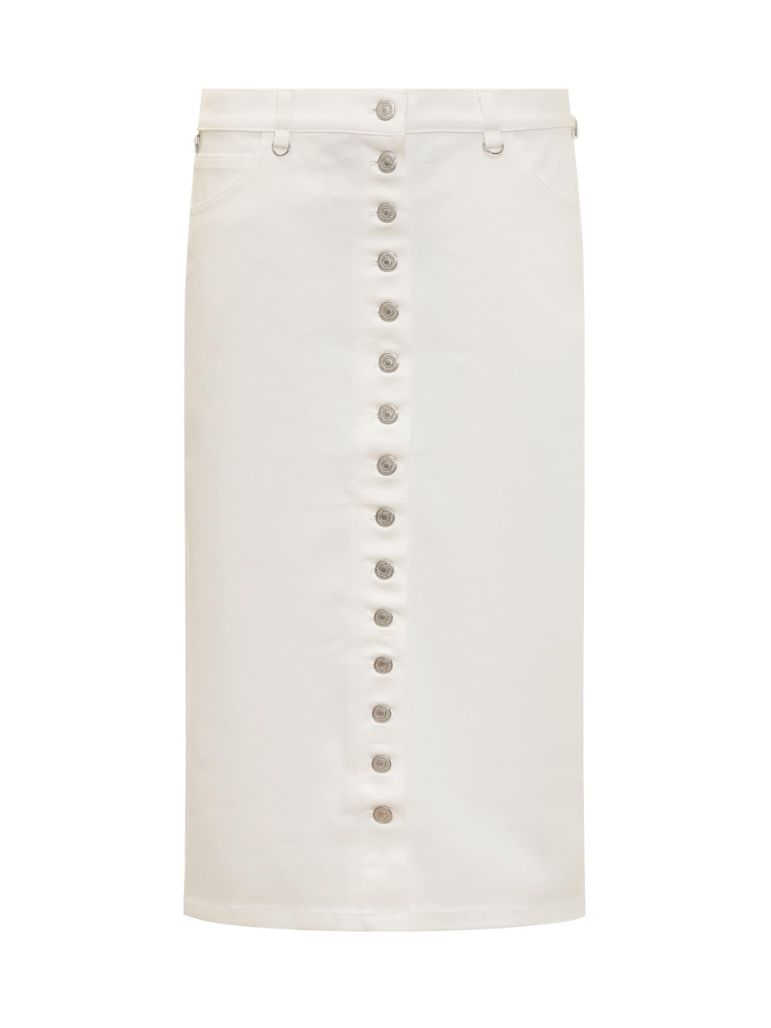 Shop Courrèges Multiflex Denim Skirt In Heritage White