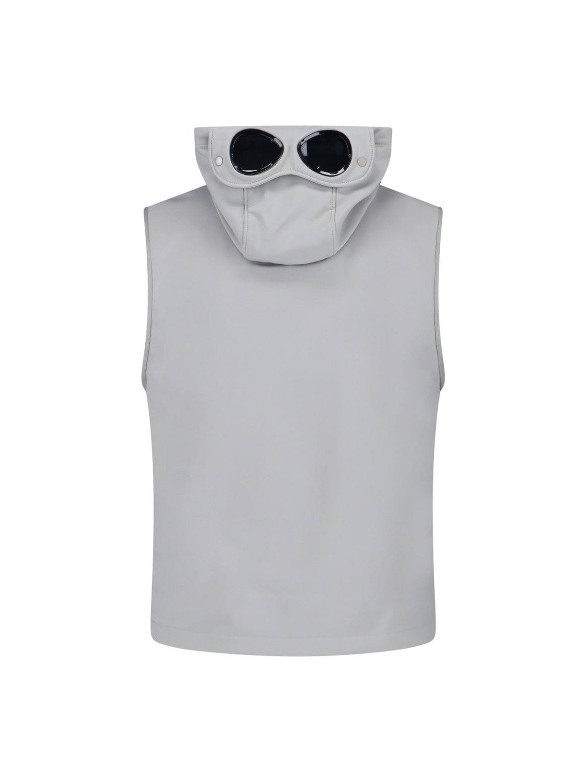 C.p. Company Sleeveless Soft Shell Jacket Hood In Gray
