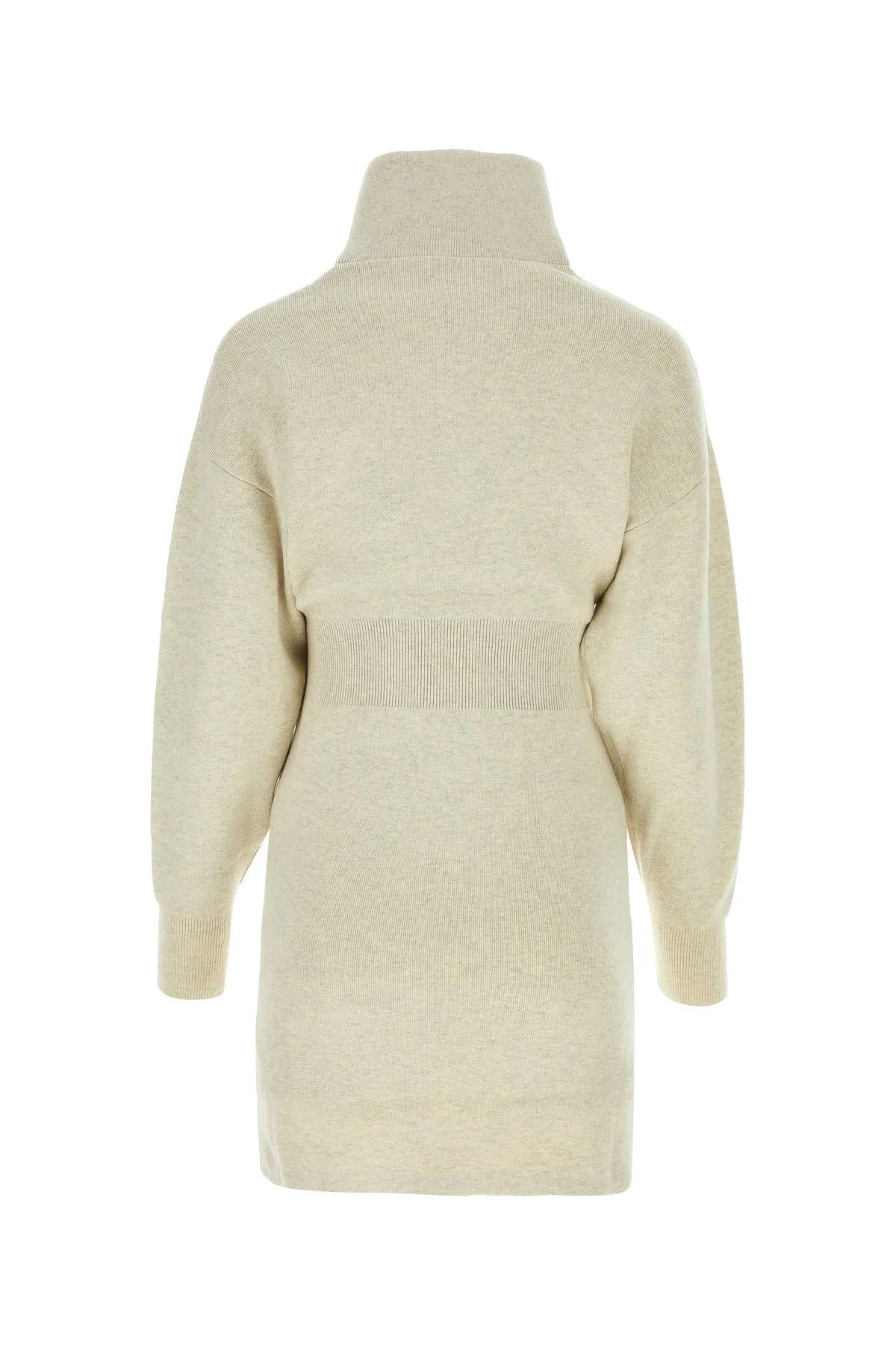 Shop Marant Etoile Melange Grey Stretch Cotton Blend Alea Dress In Ly Light Grey