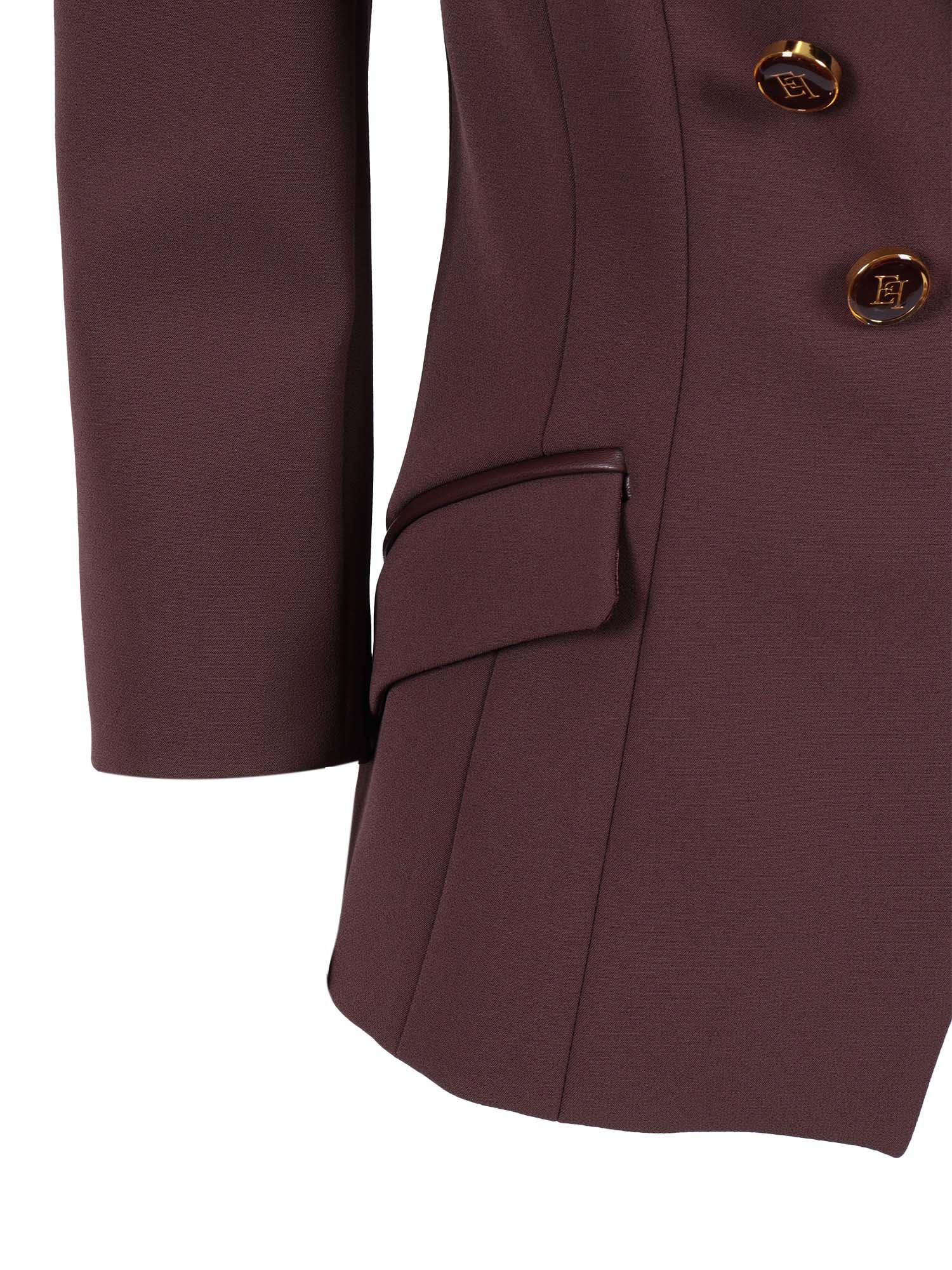 Elisabetta Franchi Bordeaux Jacket Gold-tone Buttons In Brown