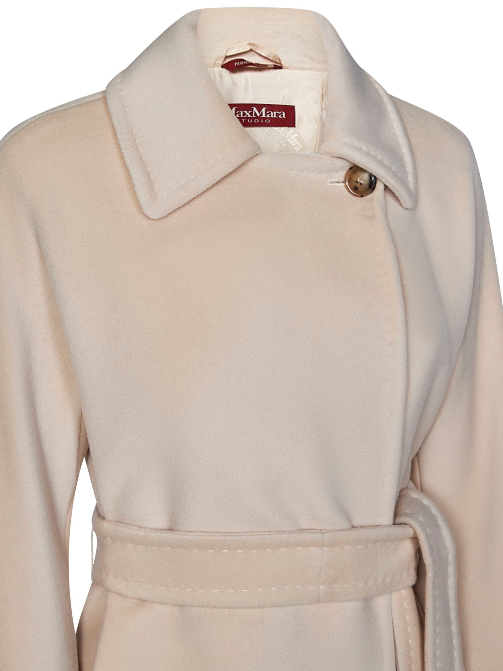 Shop Max Mara Maxmara Studio Coat In Beige